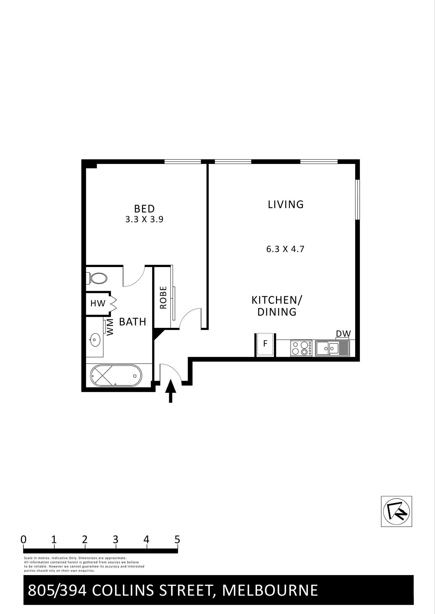 Floorplan of Homely apartment listing, 805/394 Collins Street, Melbourne VIC 3000