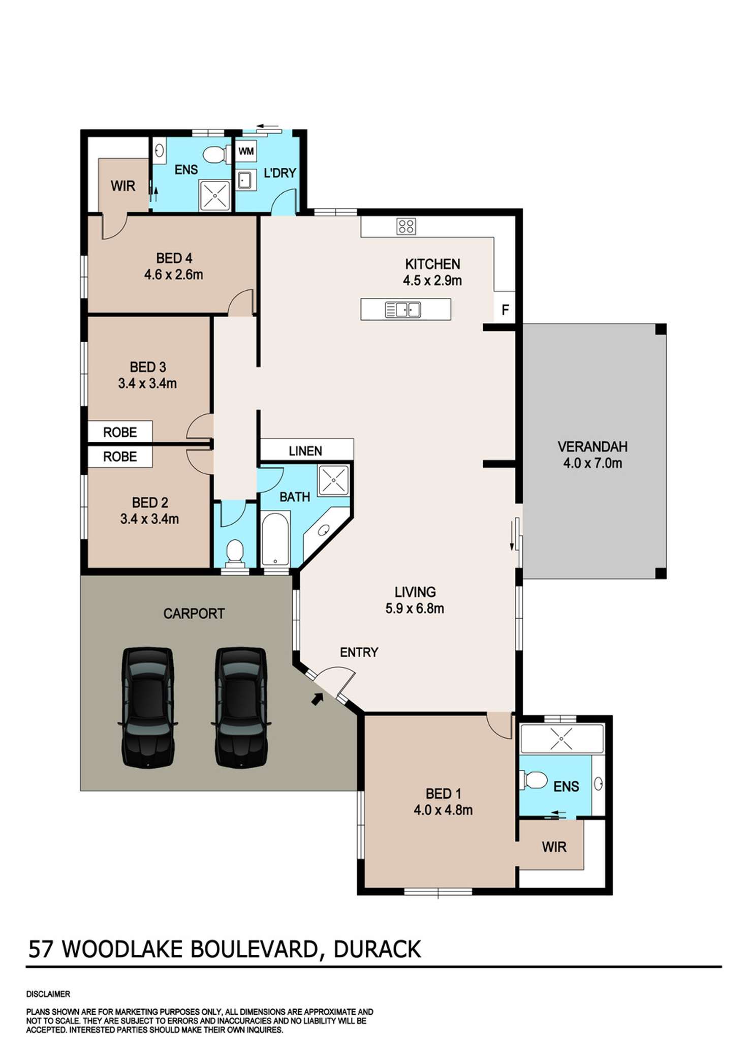 Floorplan of Homely house listing, 57 Woodlake Boulevard, Durack NT 830