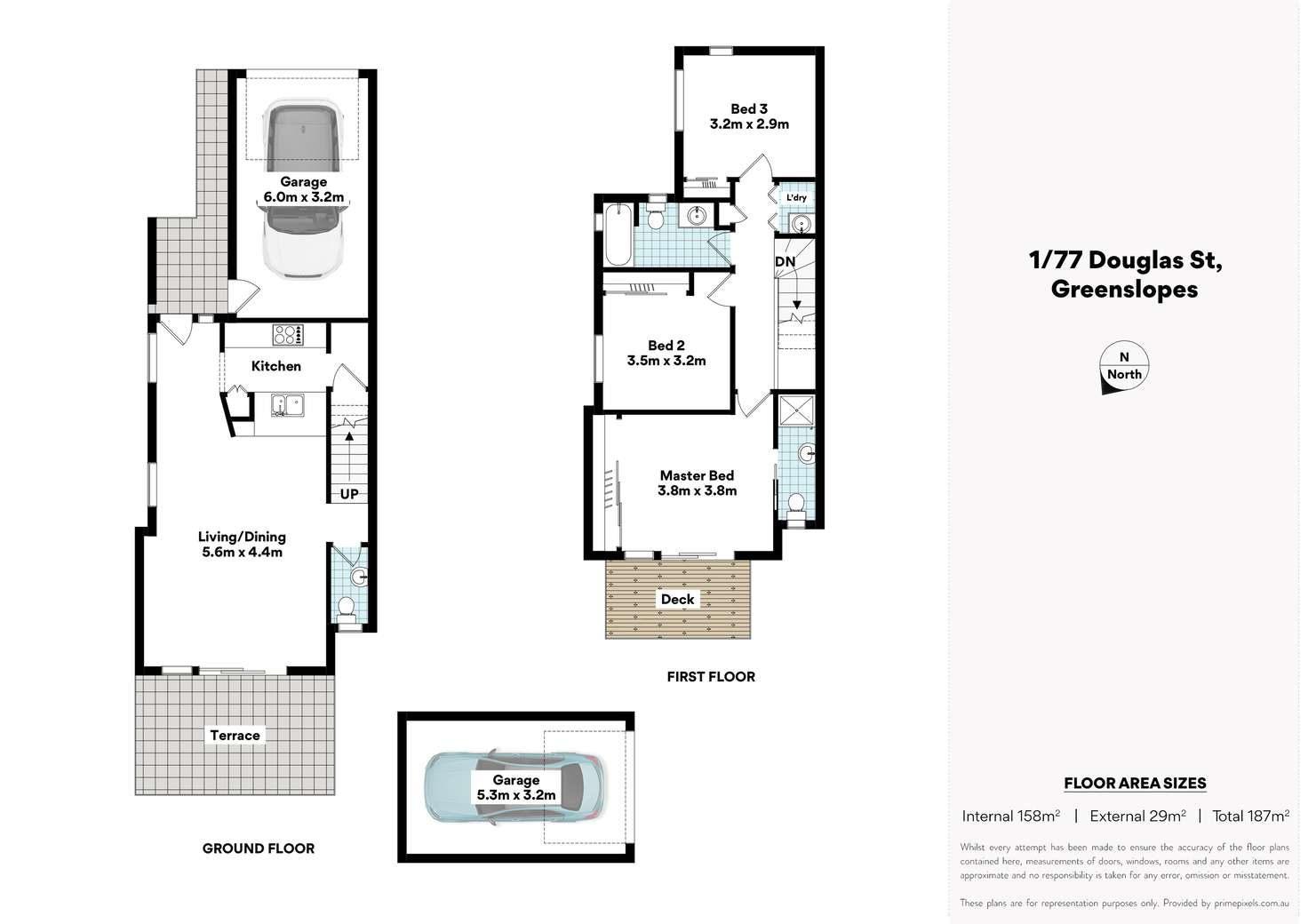 Floorplan of Homely townhouse listing, 1/77 Douglas Street, Greenslopes QLD 4120