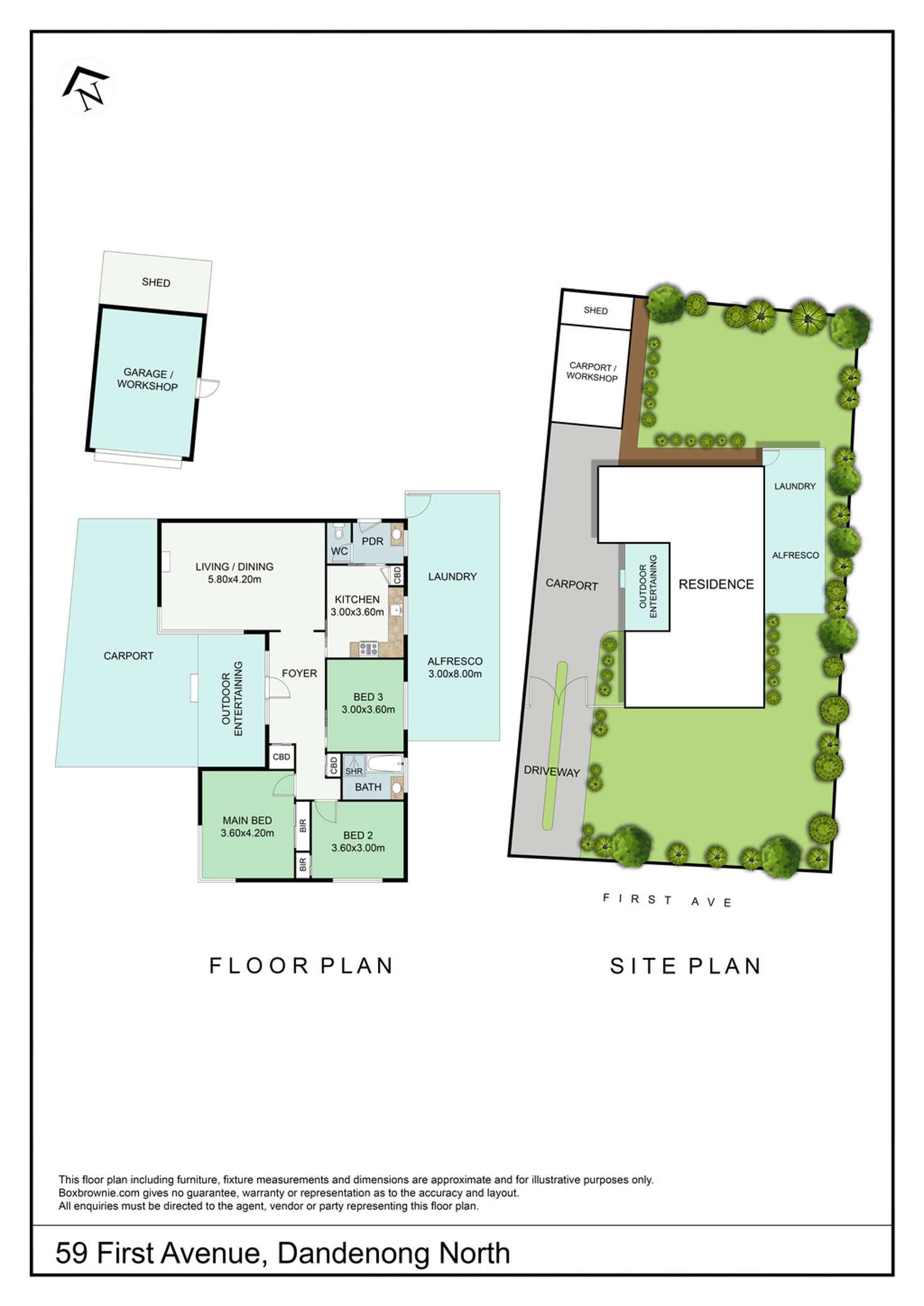 Floorplan of Homely house listing, 59 First Avenue, Dandenong North VIC 3175