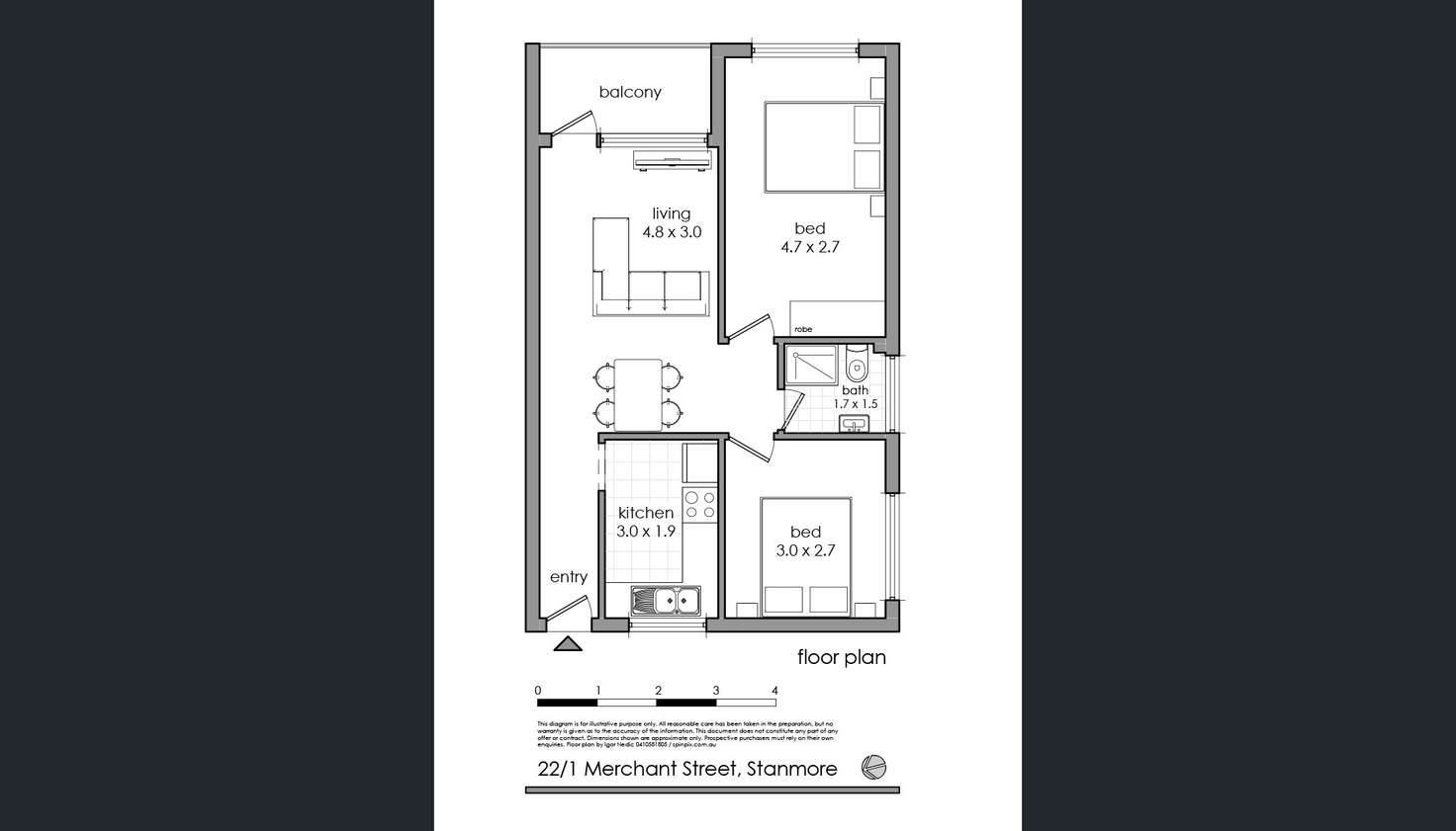 Floorplan of Homely unit listing, 22/1 Merchant Street, Stanmore NSW 2048