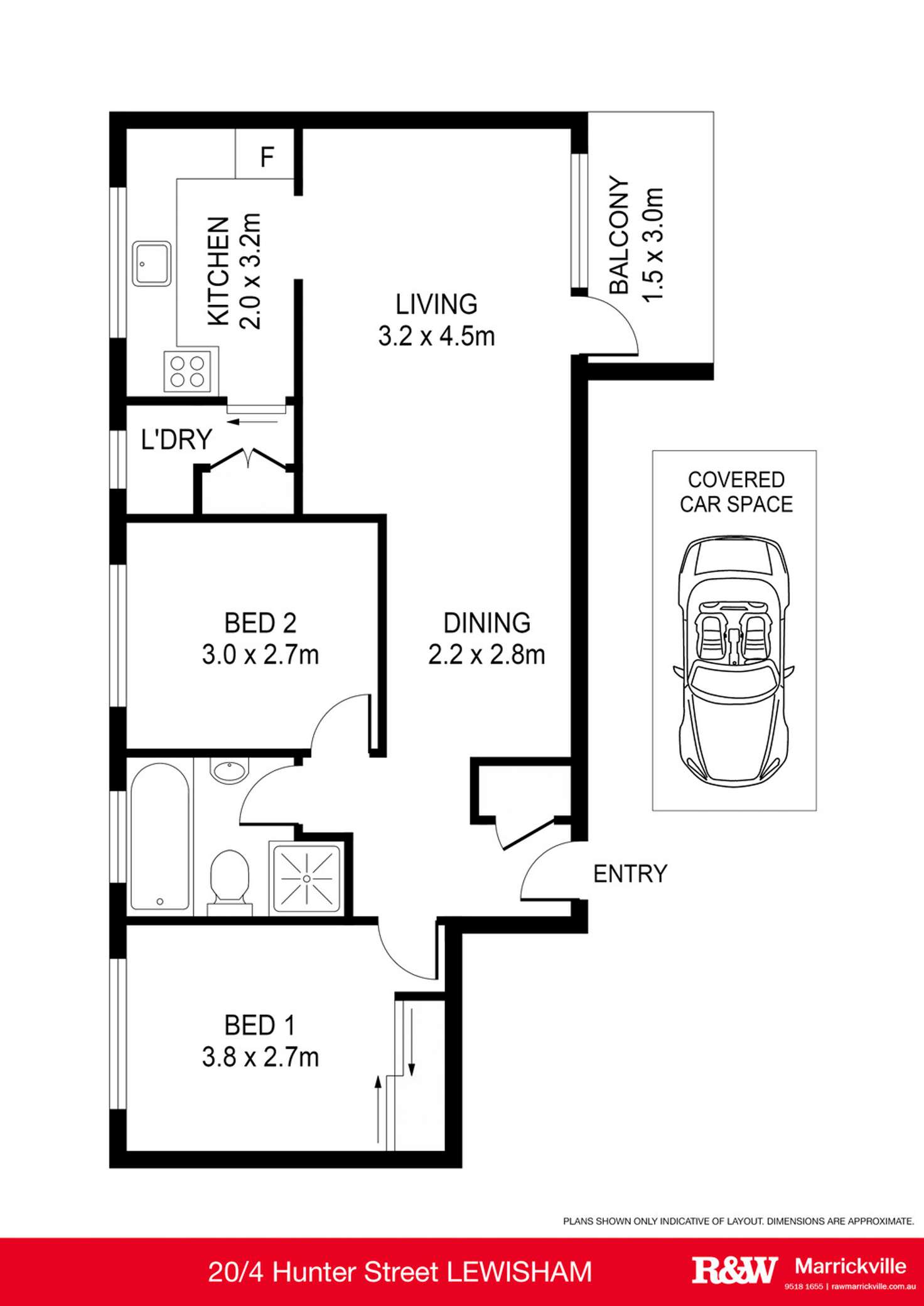 Floorplan of Homely unit listing, 20/4 Hunter Street, Lewisham NSW 2049