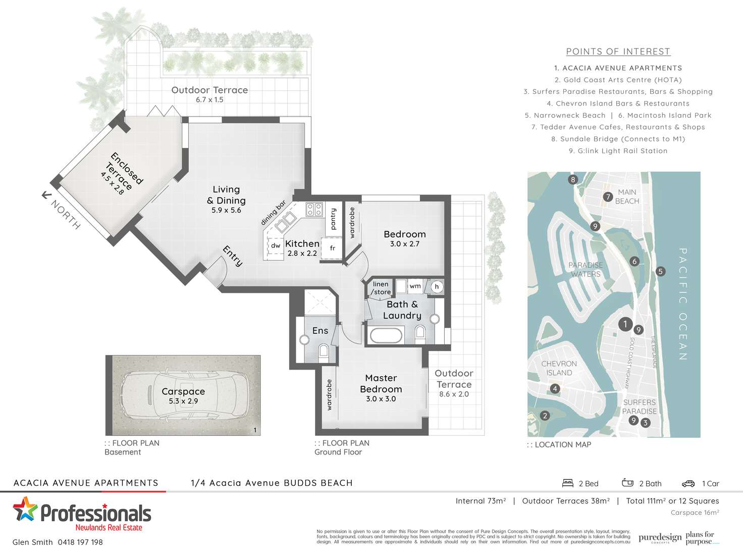 Floorplan of Homely unit listing, 1/4-6 Acacia Avenue, Surfers Paradise QLD 4217