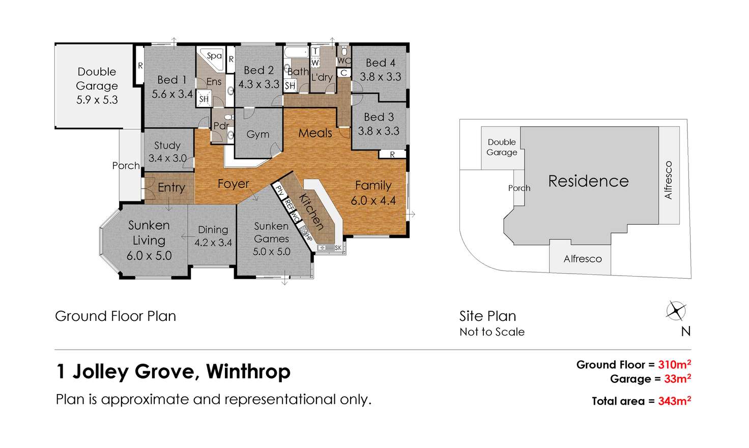 Floorplan of Homely house listing, 1 Jolley Grove, Winthrop WA 6150