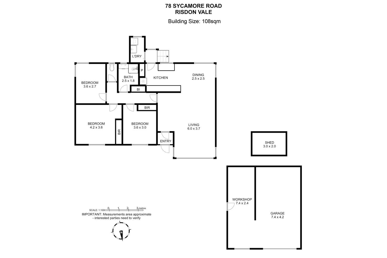 Floorplan of Homely house listing, 78 Sycamore Road, Risdon Vale TAS 7016