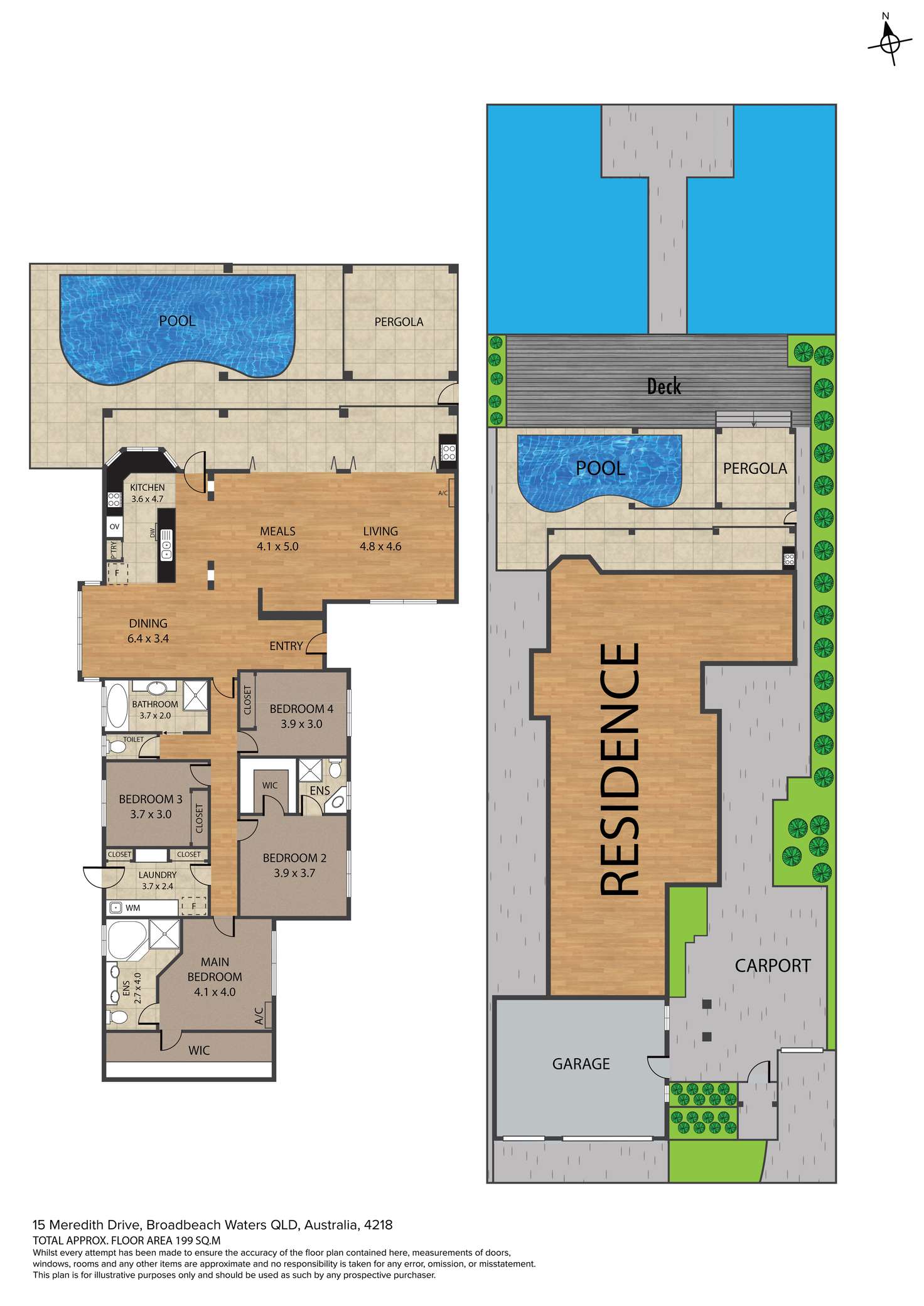 Floorplan of Homely house listing, 15 Meredith Drive, Broadbeach Waters QLD 4218
