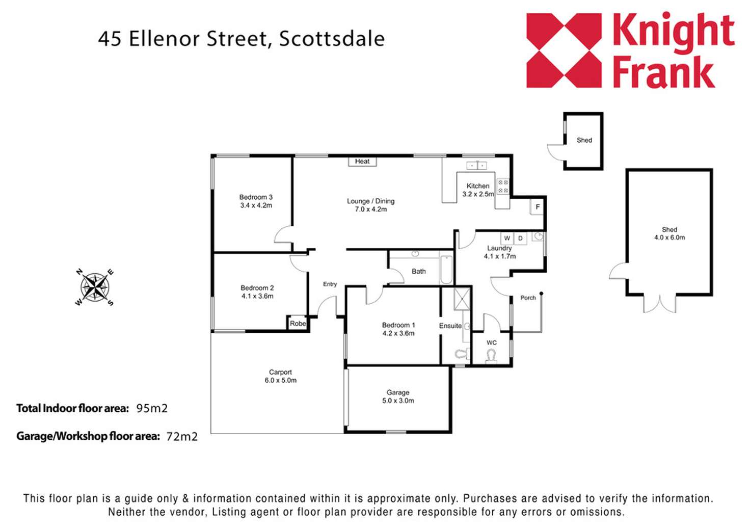 Floorplan of Homely house listing, 45 Ellenor Street, Scottsdale TAS 7260