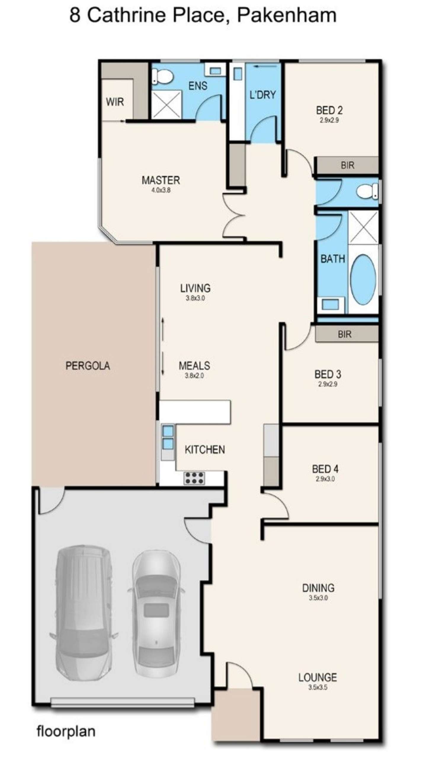 Floorplan of Homely house listing, 8 Catherine Place, Pakenham VIC 3810