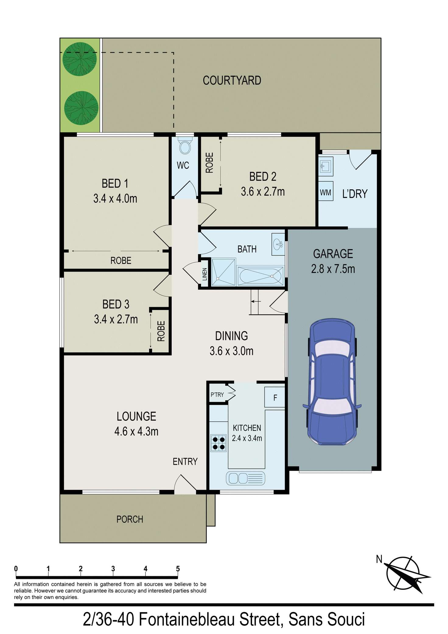 Floorplan of Homely villa listing, 2/36-40 Fontainebleau Street, Sans Souci NSW 2219