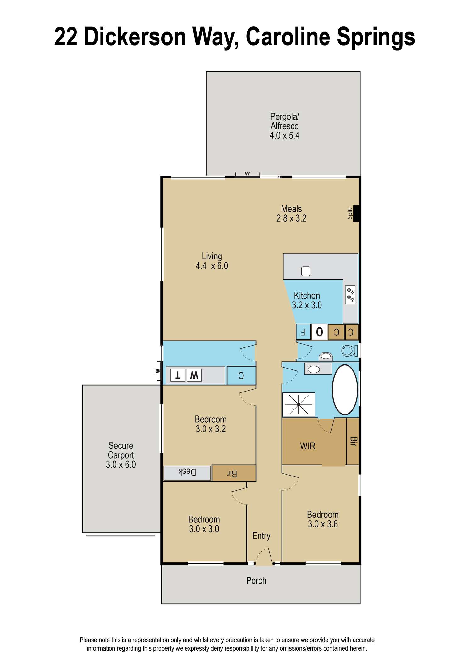 Floorplan of Homely house listing, 22 Dickerson Way, Caroline Springs VIC 3023