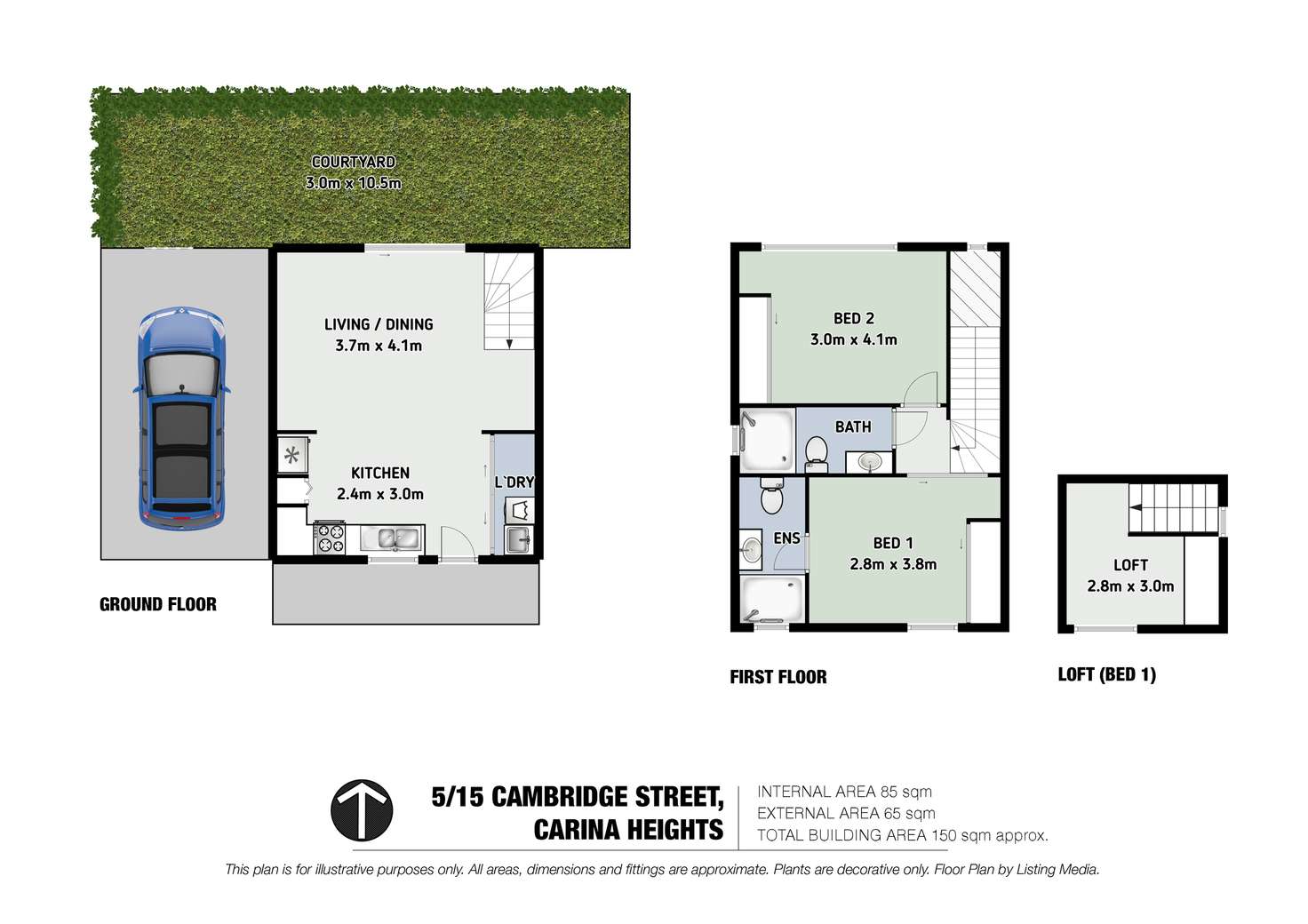 Floorplan of Homely townhouse listing, 5/15 Cambridge Street, Carina Heights QLD 4152