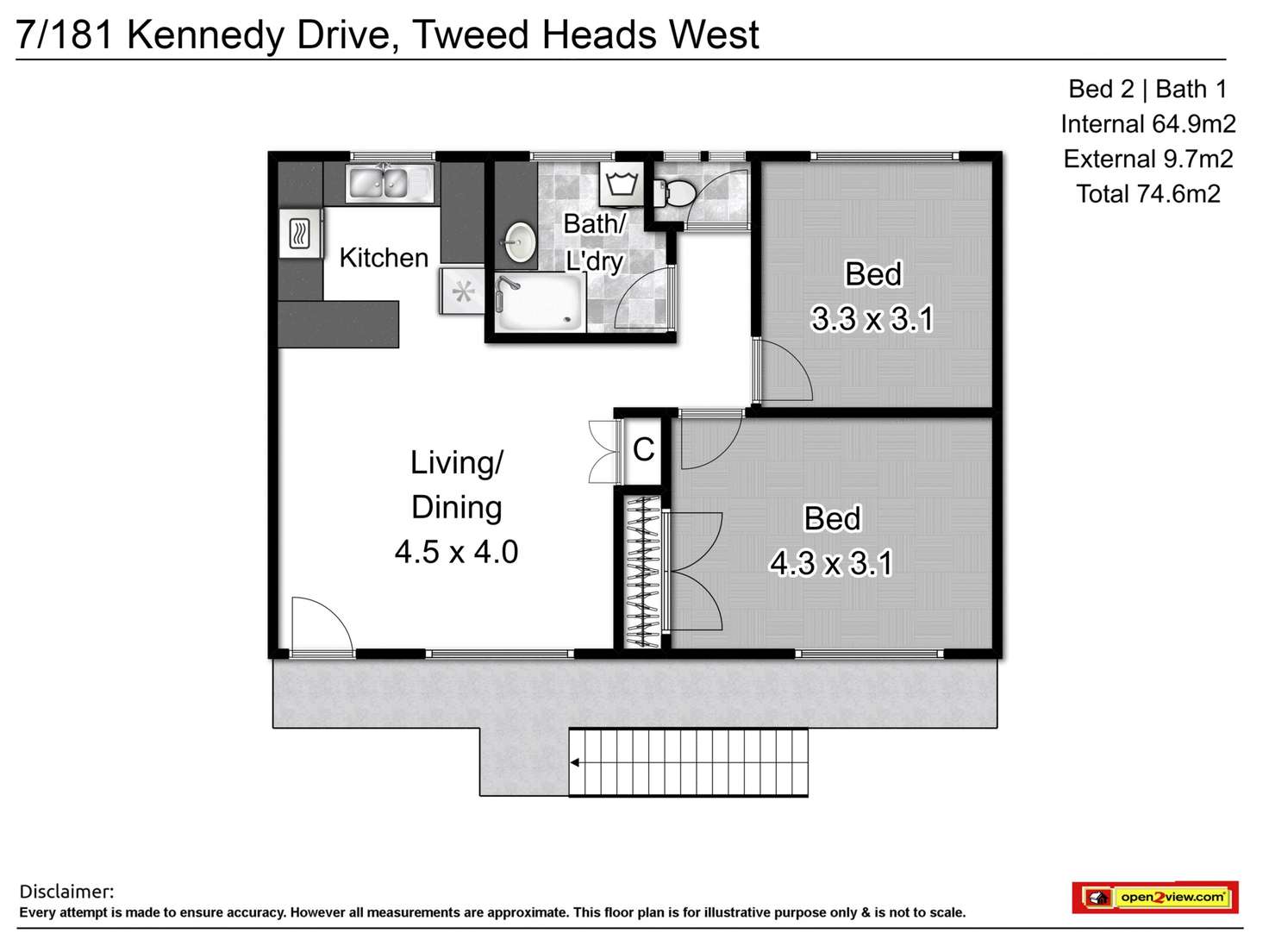 Floorplan of Homely unit listing, 7/181 Kennedy Drive, Tweed Heads West NSW 2485