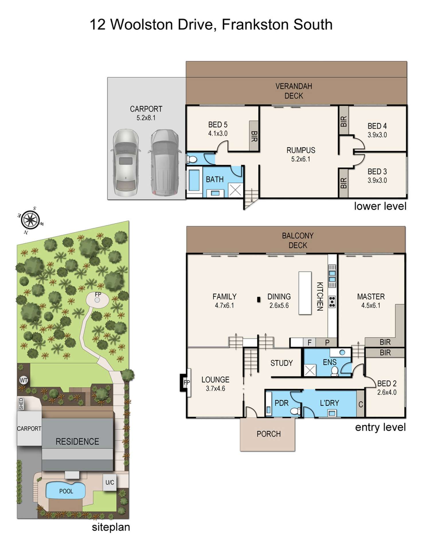 Floorplan of Homely house listing, 12 Woolston Drive, Frankston South VIC 3199