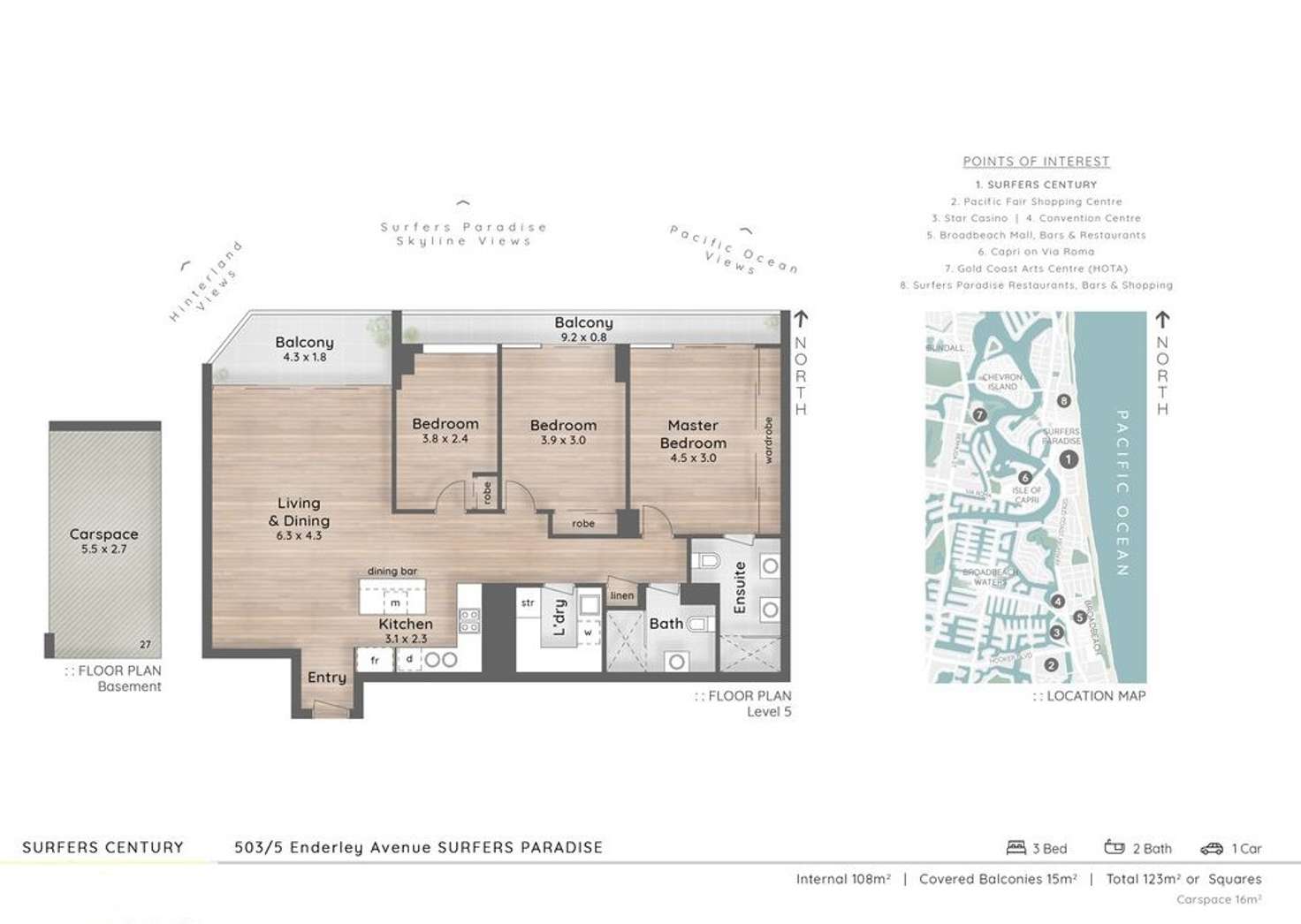 Floorplan of Homely apartment listing, 503/5 Enderley Avenue, Surfers Paradise QLD 4217