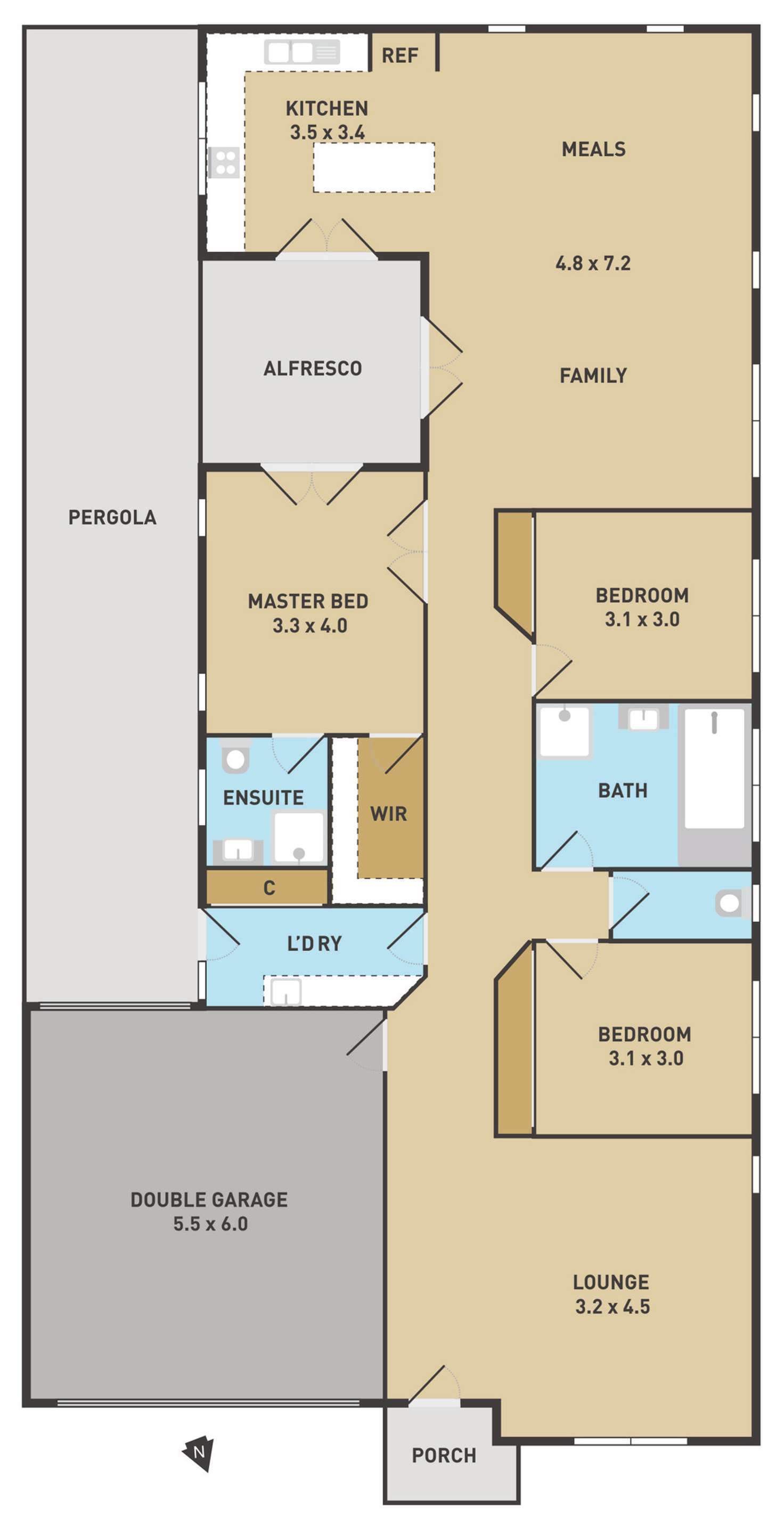 Floorplan of Homely house listing, 14 Caesia Way, Caroline Springs VIC 3023