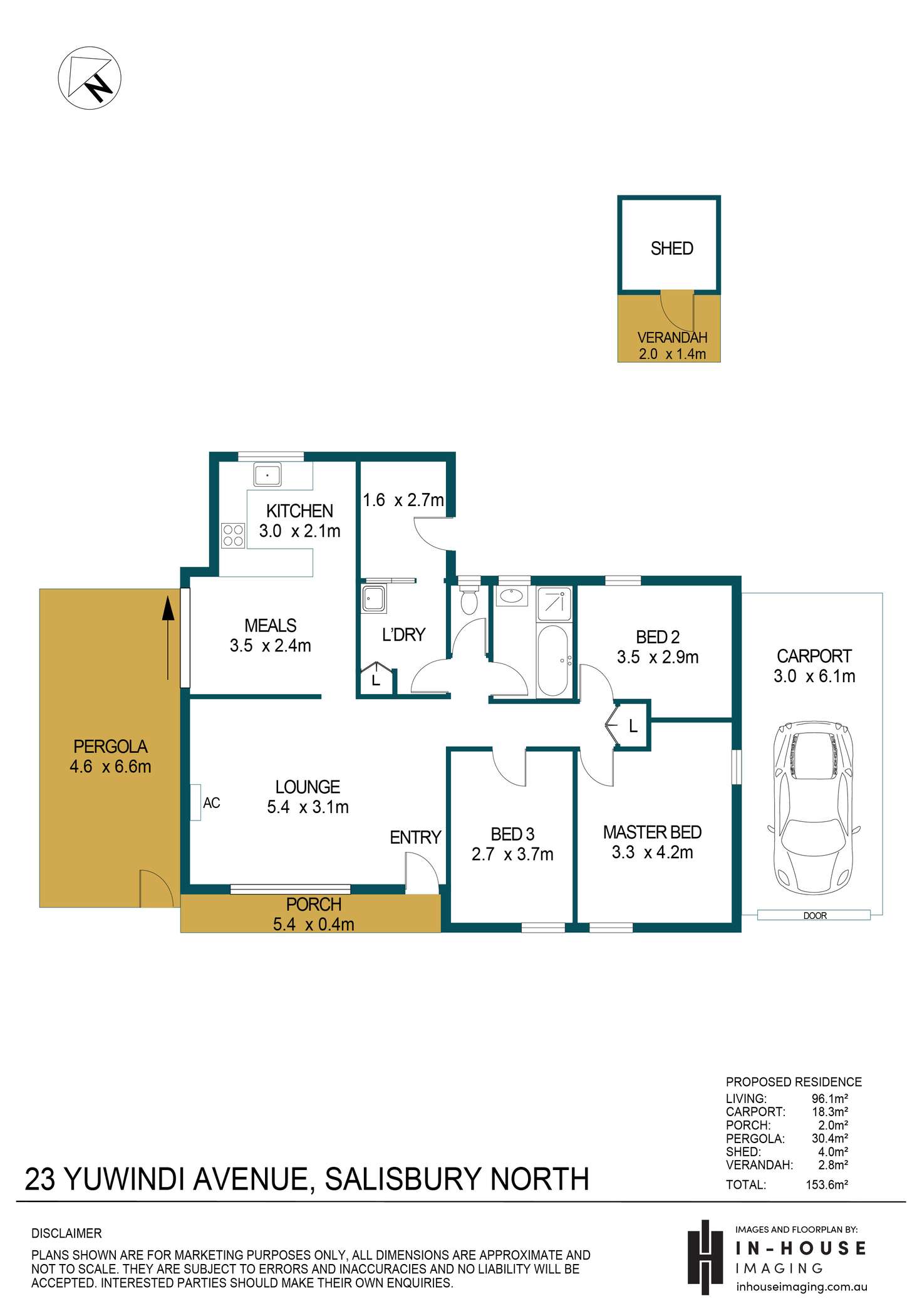 Floorplan of Homely house listing, 23 Yuwindi Avenue, Salisbury North SA 5108