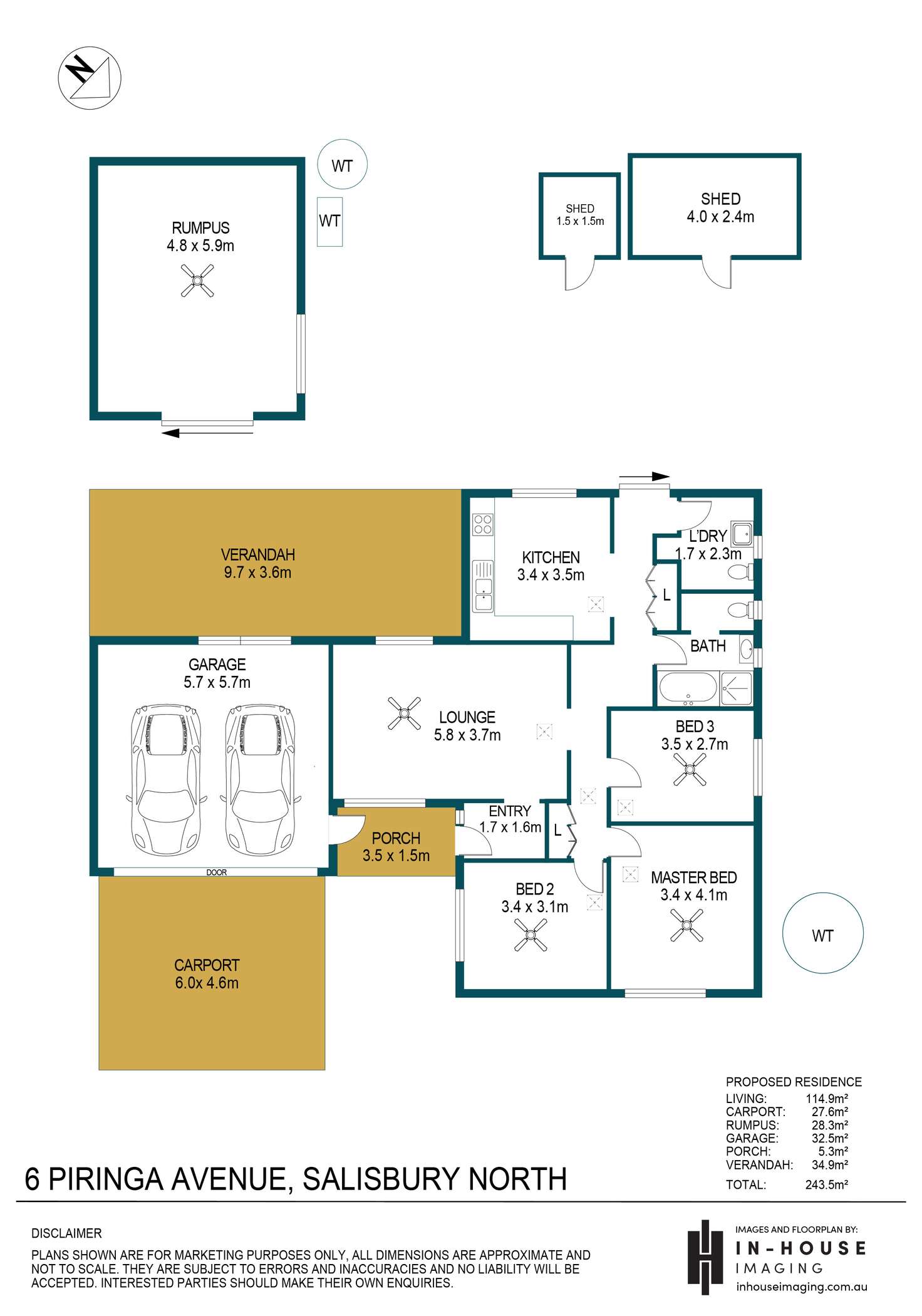 Floorplan of Homely house listing, 6 Piringa Avenue, Salisbury North SA 5108