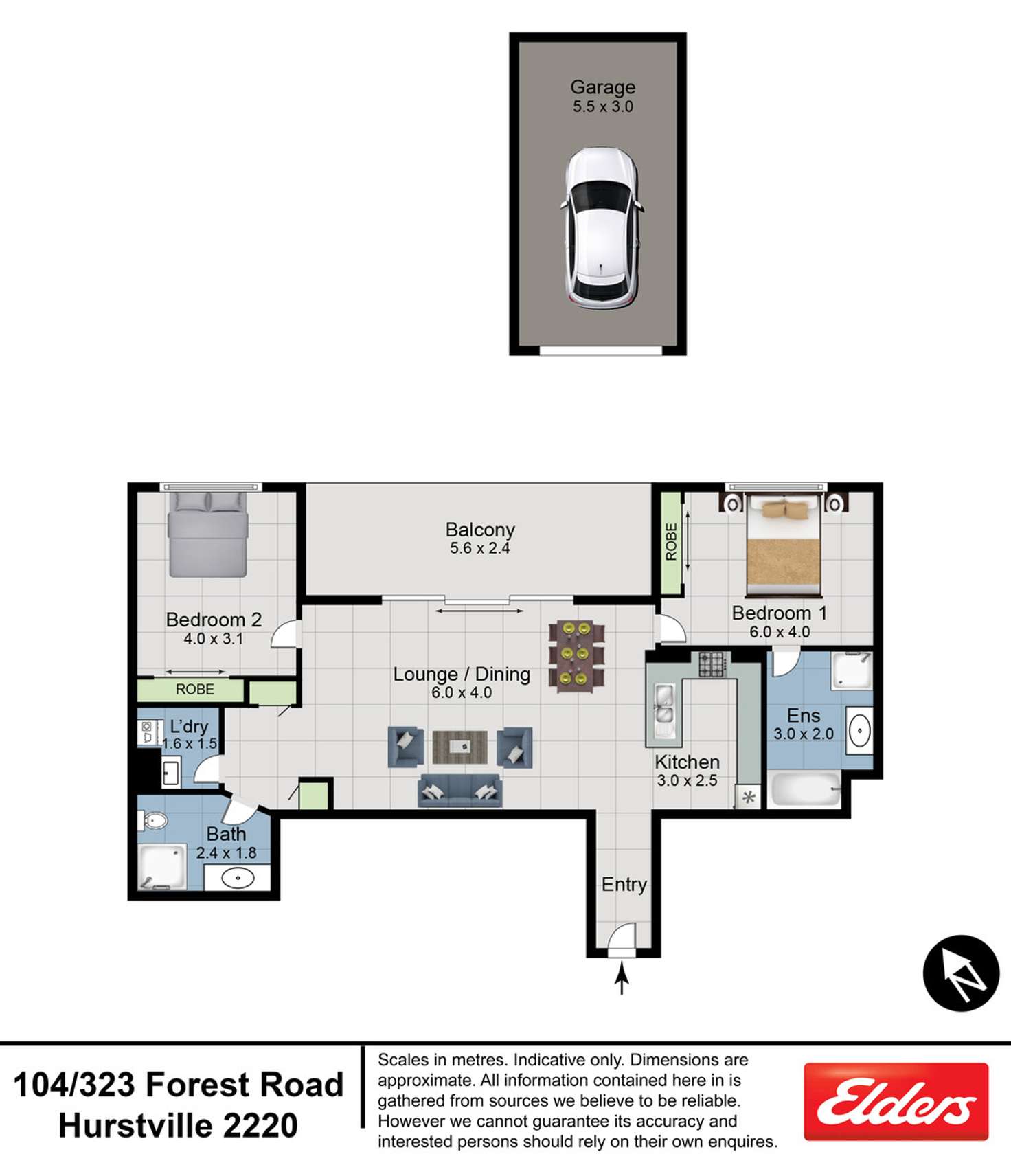 Floorplan of Homely unit listing, 104/323 Forest Road, Hurstville NSW 2220