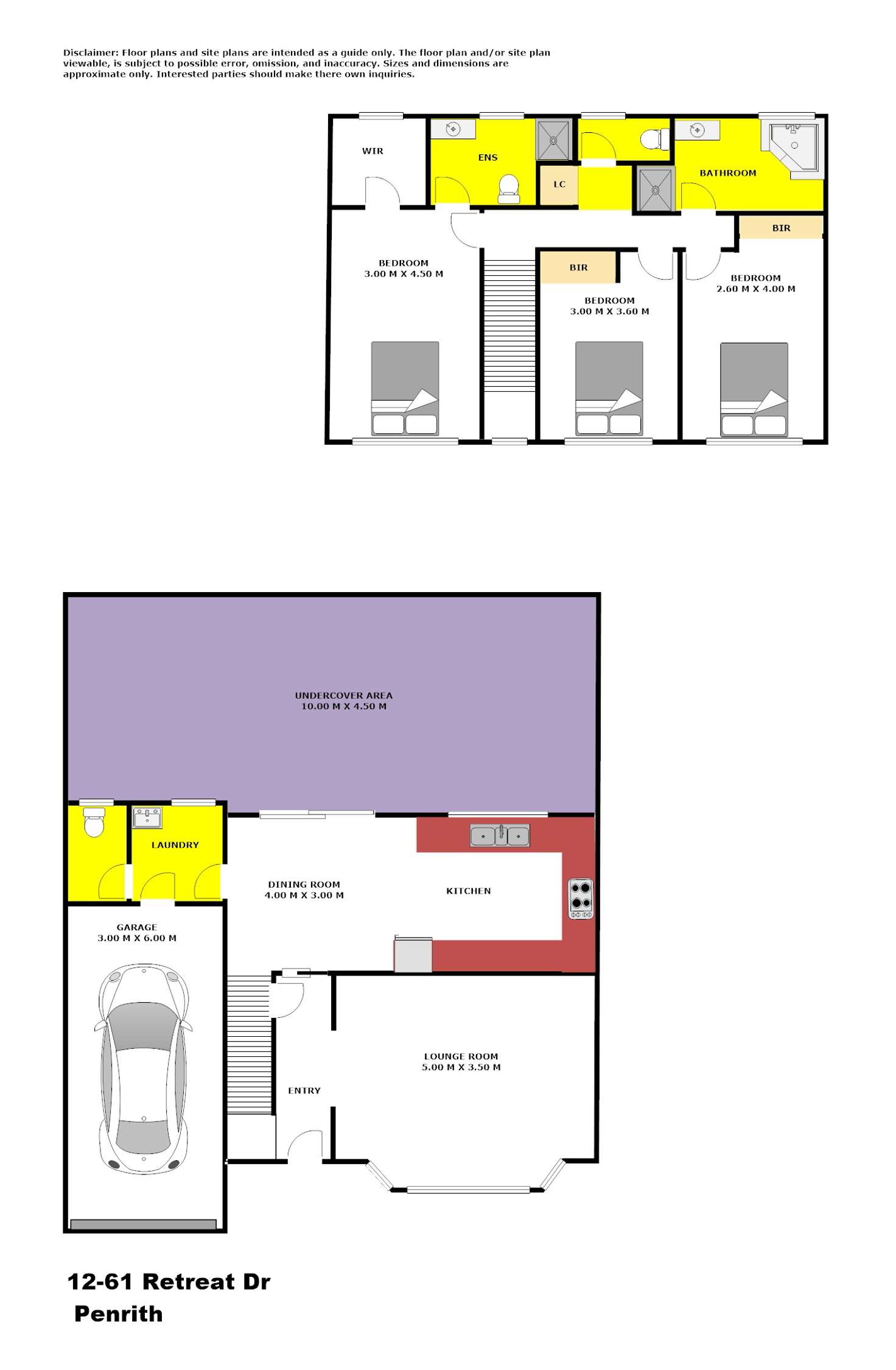 Floorplan of Homely townhouse listing, 12/61 Retreat Drive, Penrith NSW 2750