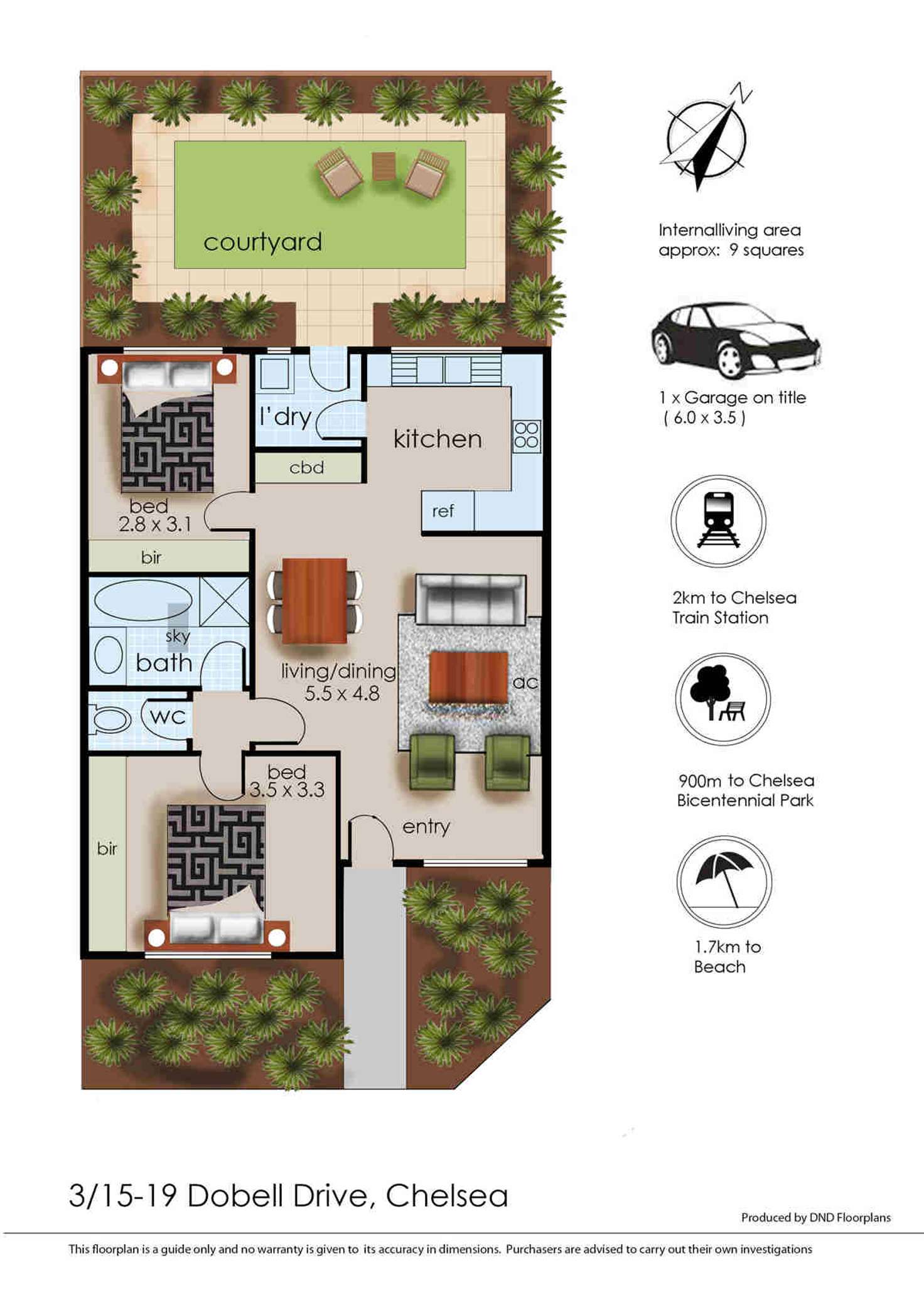 Floorplan of Homely unit listing, 3/15-19 Dobell Drive, Chelsea VIC 3196