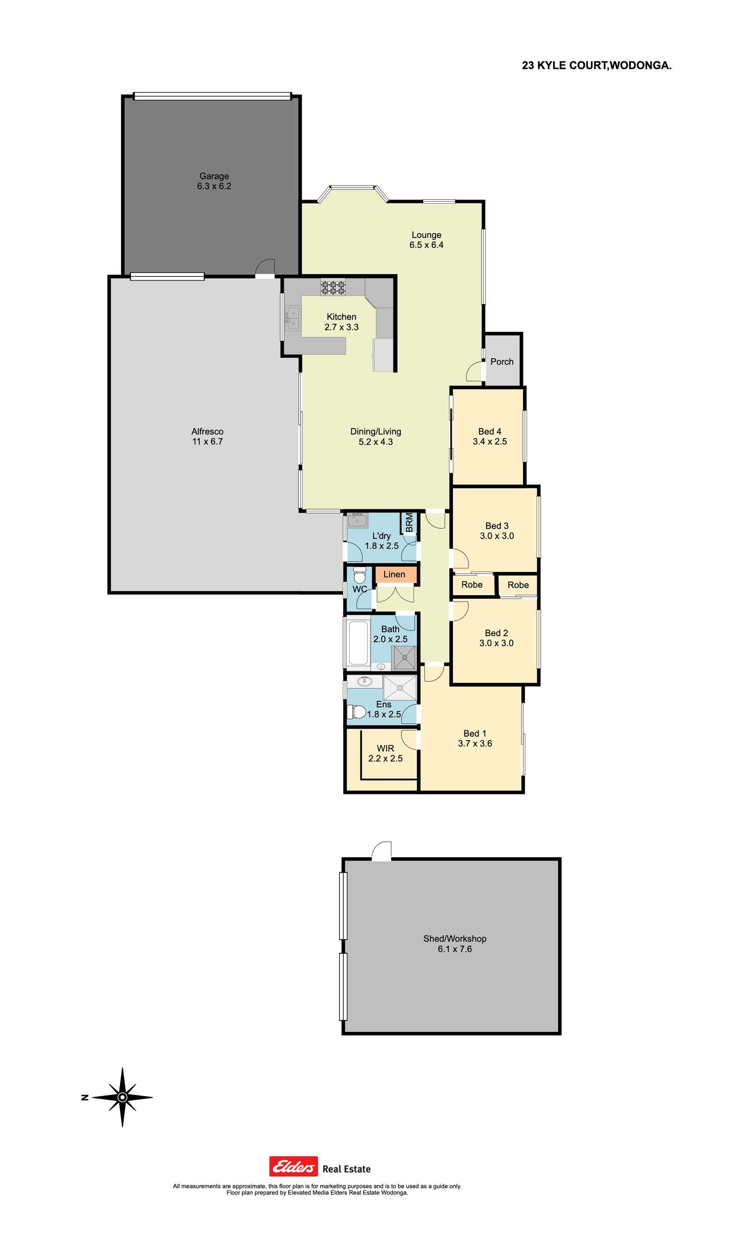 Floorplan of Homely house listing, 23 Kyle Court, Wodonga VIC 3690