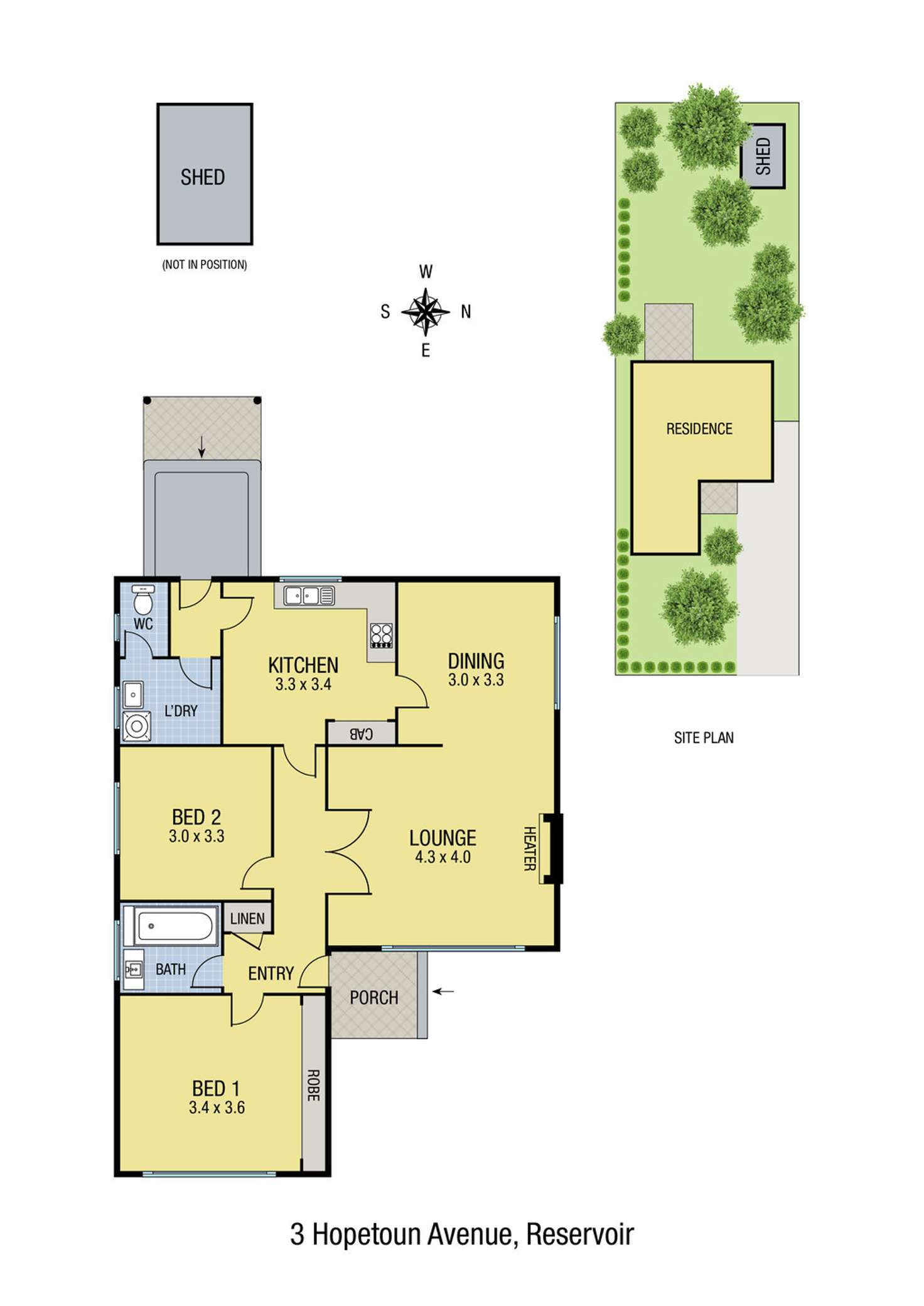 Floorplan of Homely house listing, 3 Hopetoun Avenue, Reservoir VIC 3073
