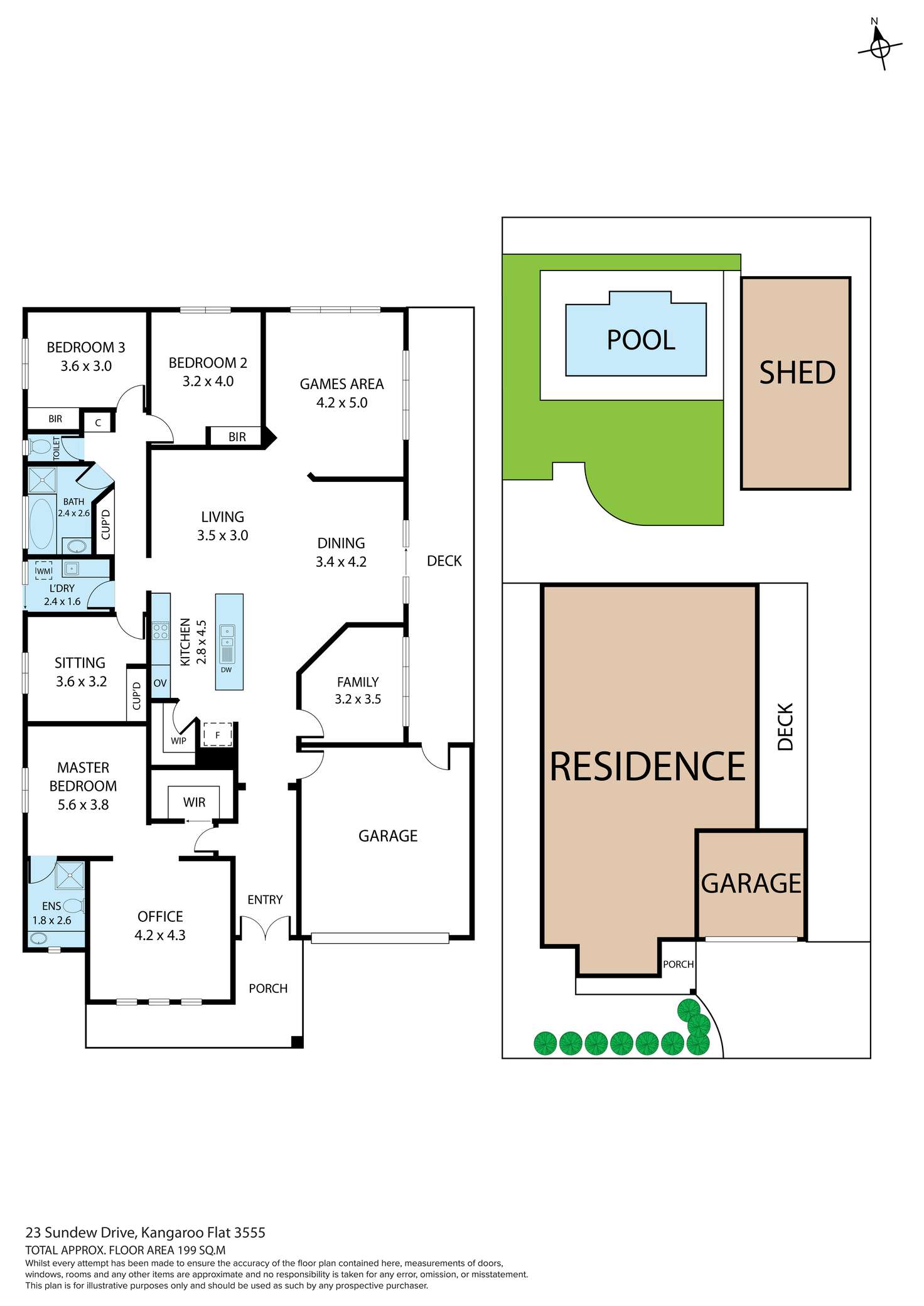 Floorplan of Homely house listing, 23 Sundew Drive, Kangaroo Flat VIC 3555