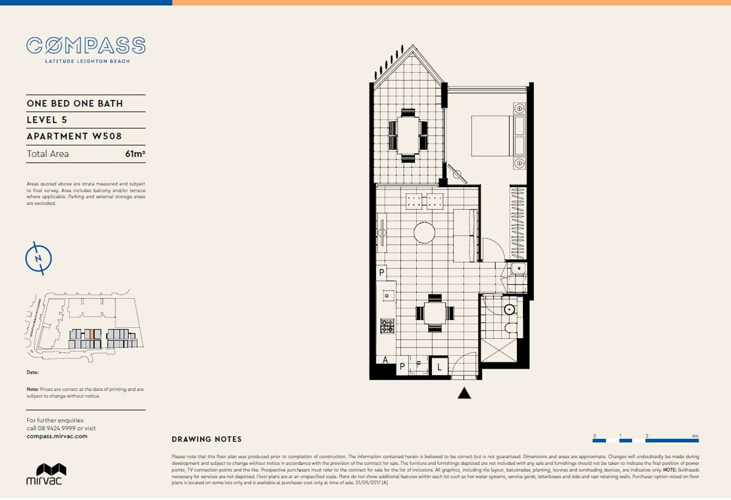 Floorplan of Homely apartment listing, 508/5 Cattalini Lane, North Fremantle WA 6159