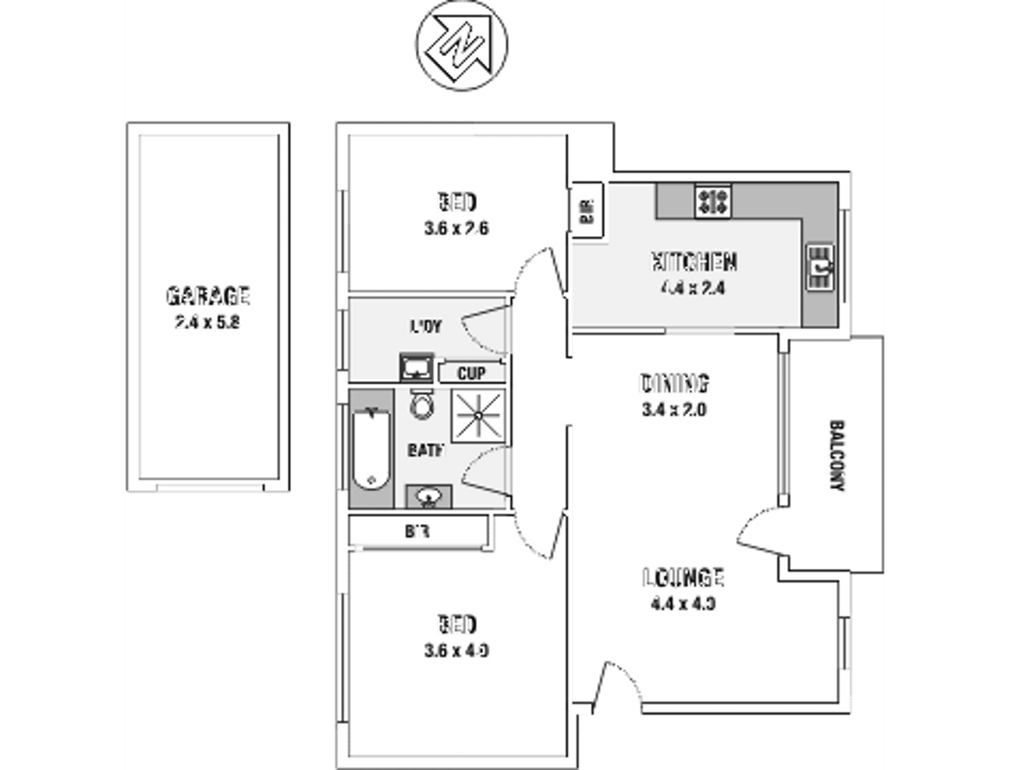Floorplan of Homely apartment listing, 8/18 Cecil Street, Ashfield NSW 2131