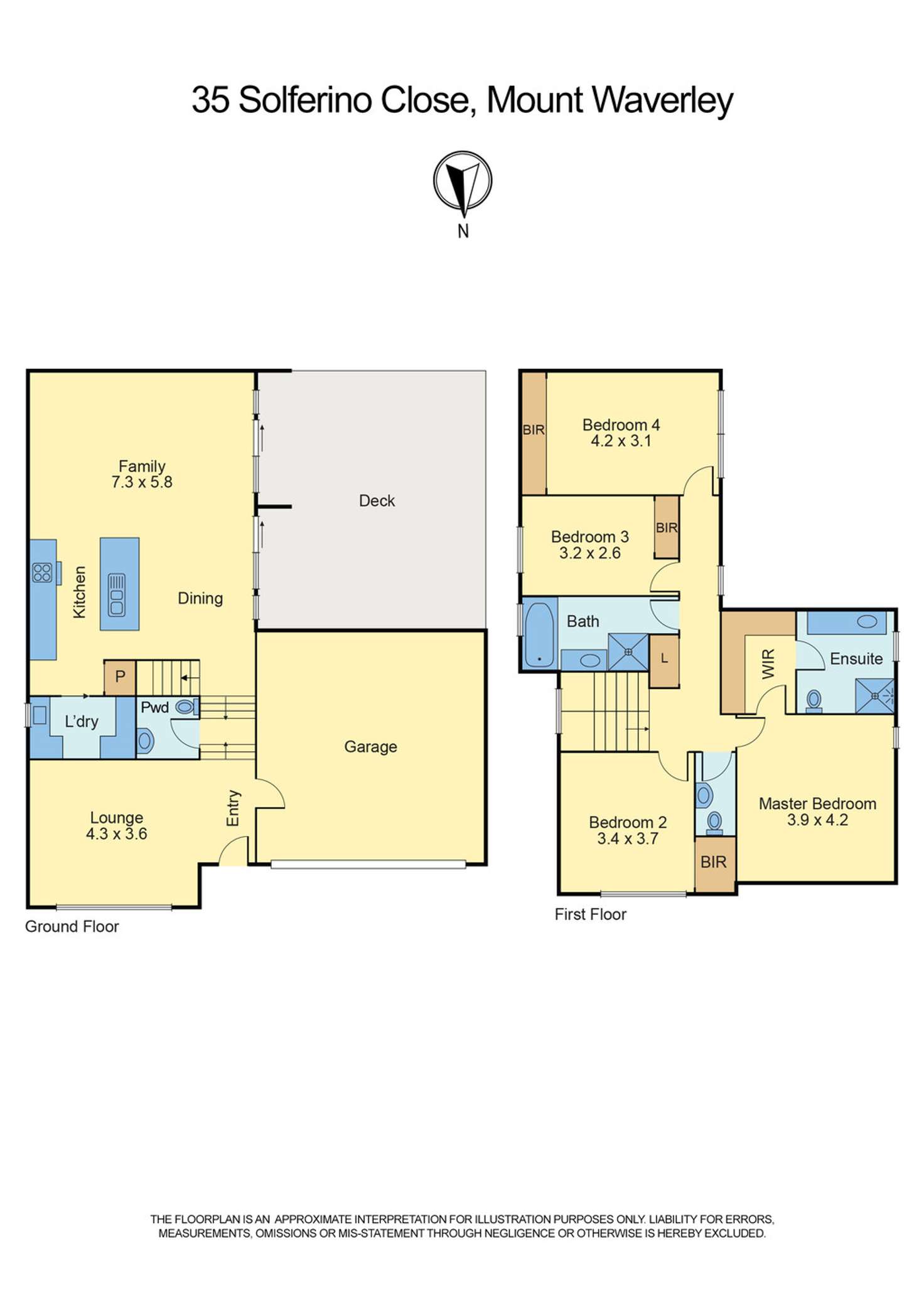 Floorplan of Homely house listing, 35 Solferino Close, Mount Waverley VIC 3149