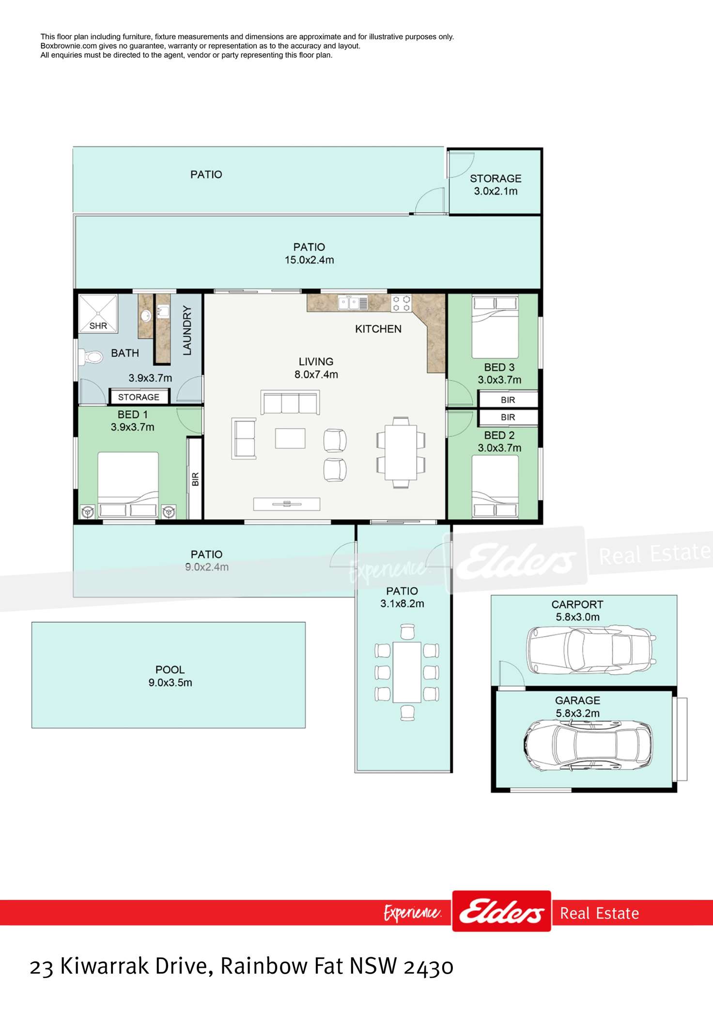Floorplan of Homely acreageSemiRural listing, 23 Kiwarrak Drive, Rainbow Flat NSW 2430