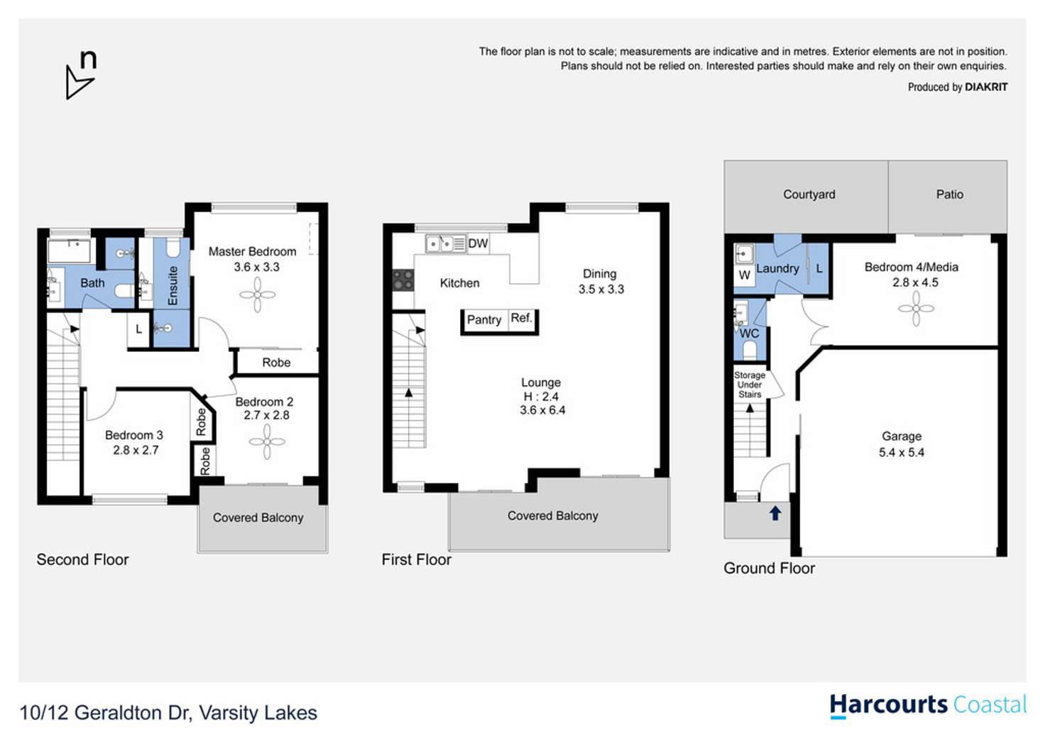 Floorplan of Homely townhouse listing, 10/12 Geraldton Drive, Varsity Lakes QLD 4227