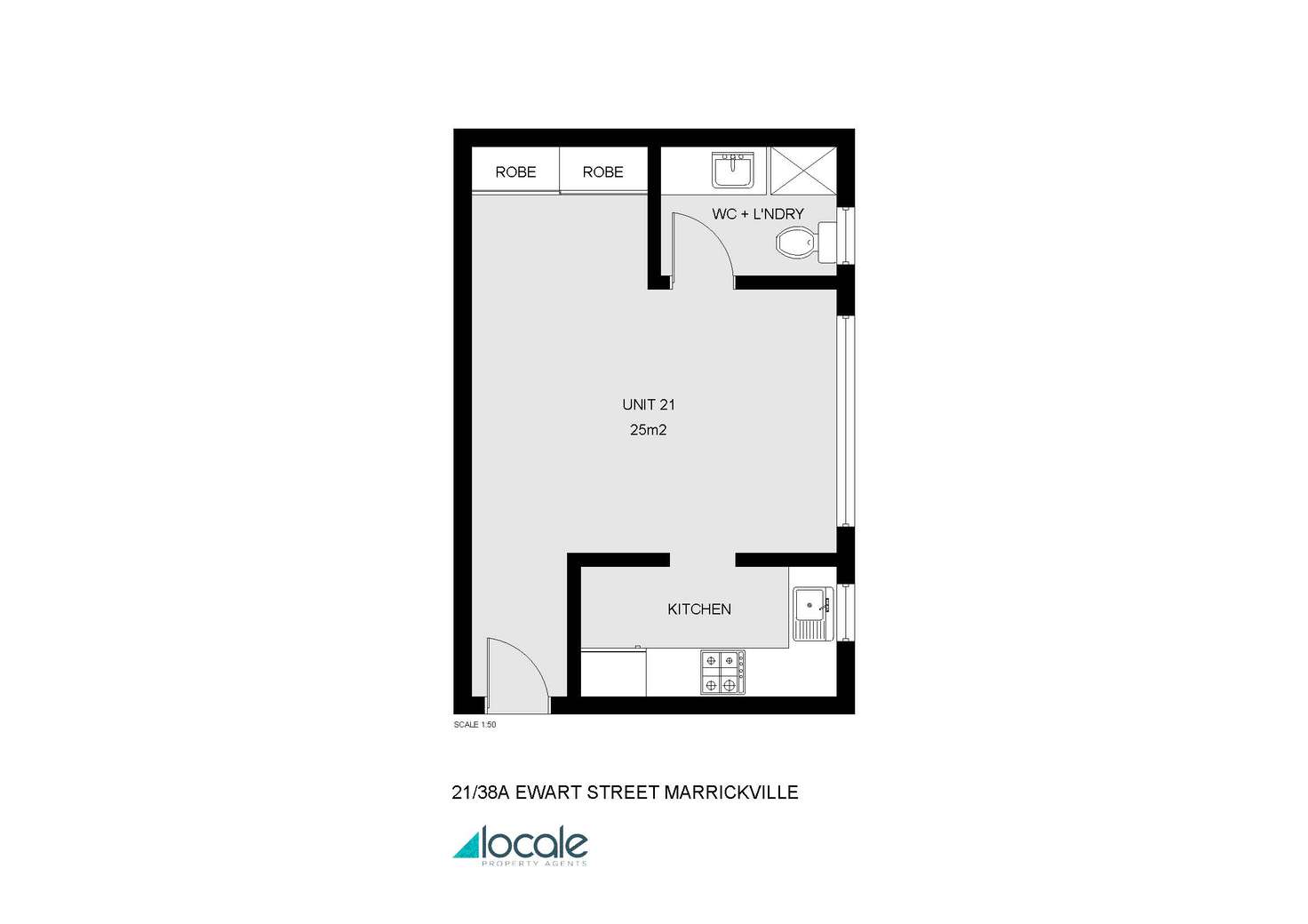 Floorplan of Homely studio listing, 38a Ewart Street, Dulwich Hill NSW 2203