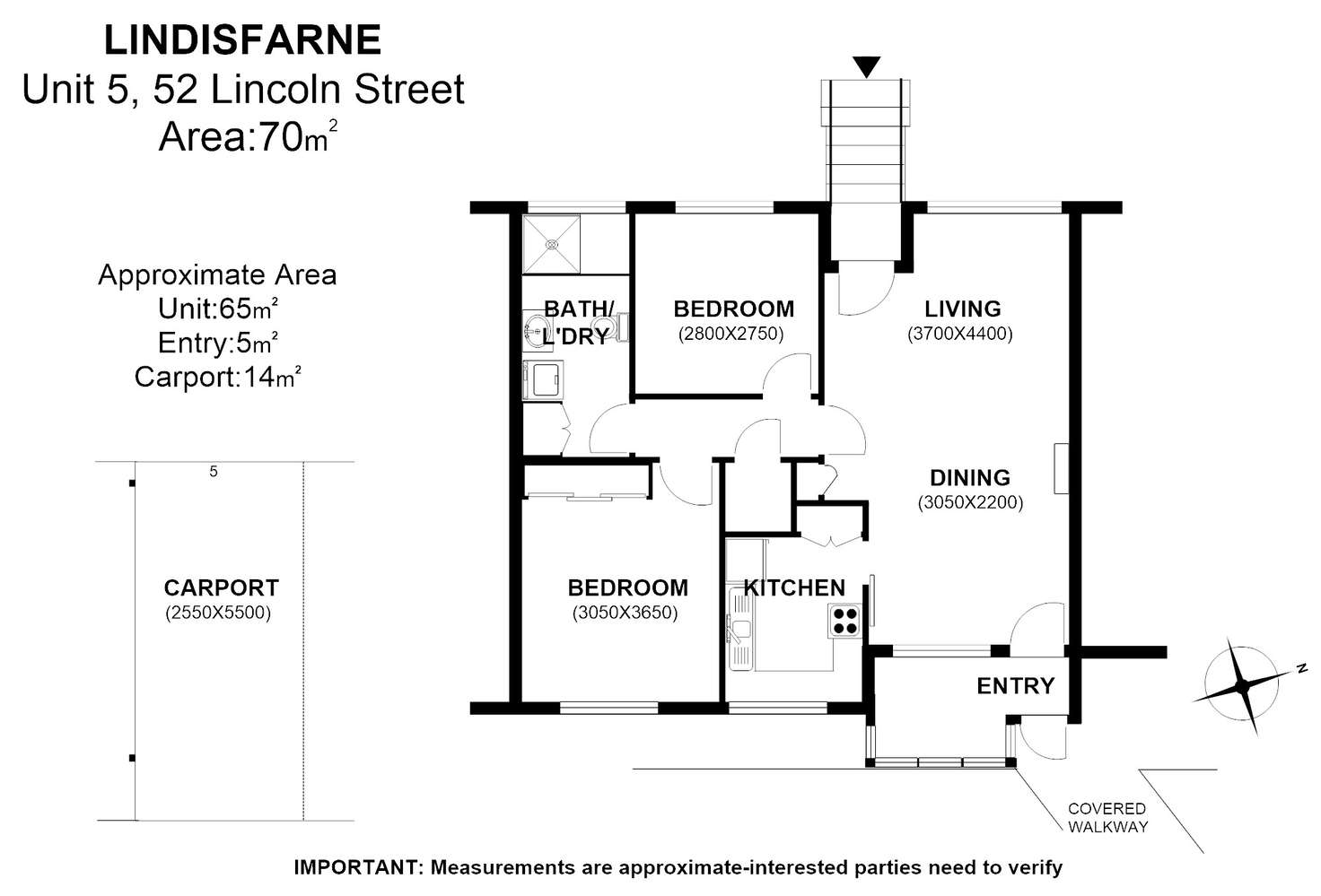 Floorplan of Homely unit listing, 5/52 Lincoln Street, Lindisfarne TAS 7015