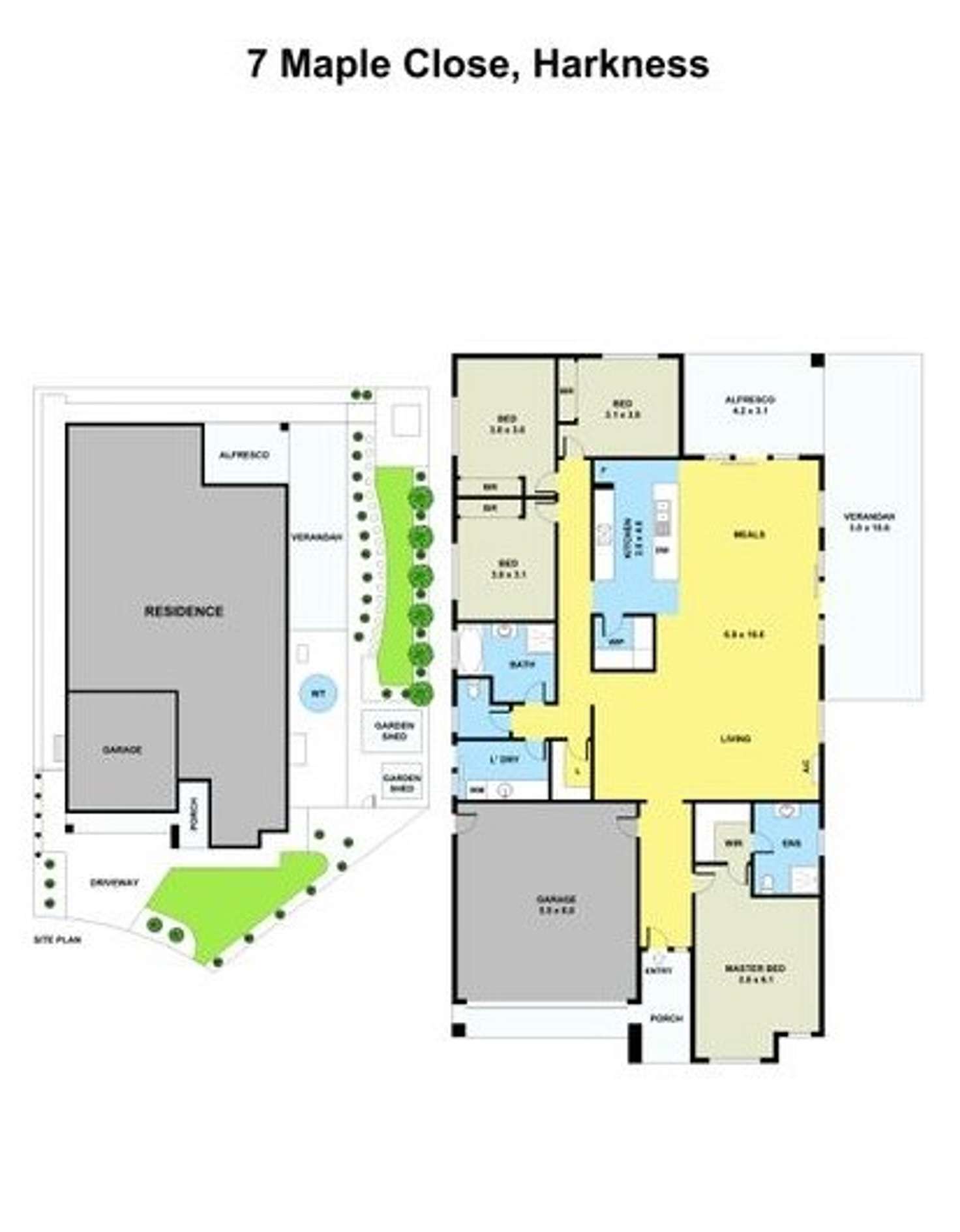 Floorplan of Homely house listing, 7 Maple Close, Harkness VIC 3337