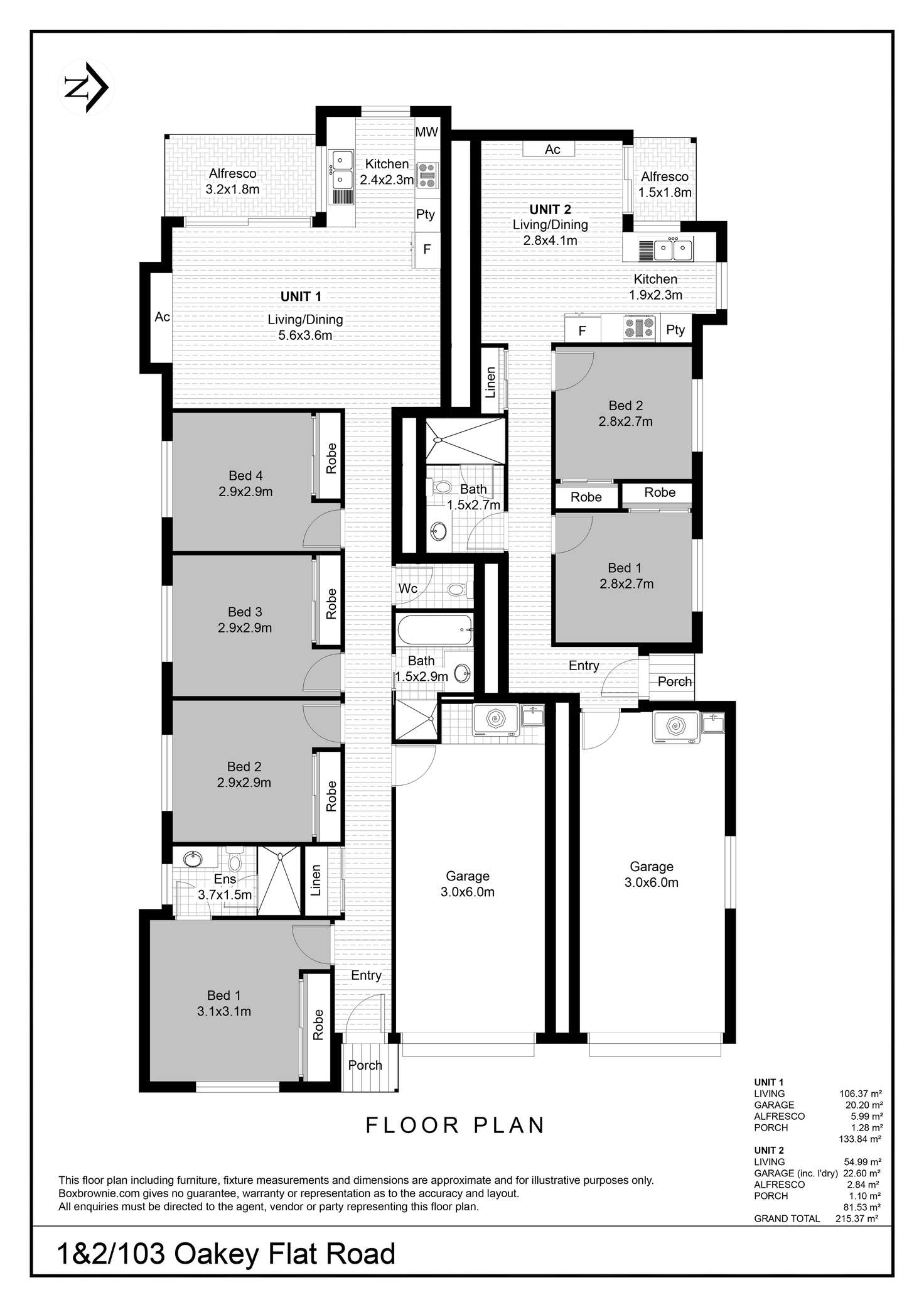 Floorplan of Homely semiDetached listing, 1/103 Oakey Flat Road, Morayfield QLD 4506