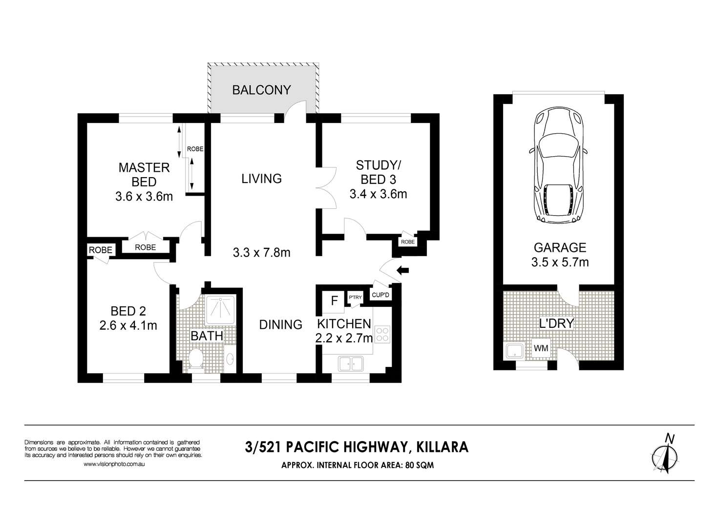 Floorplan of Homely apartment listing, 3/521 Pacific Highway, Killara NSW 2071