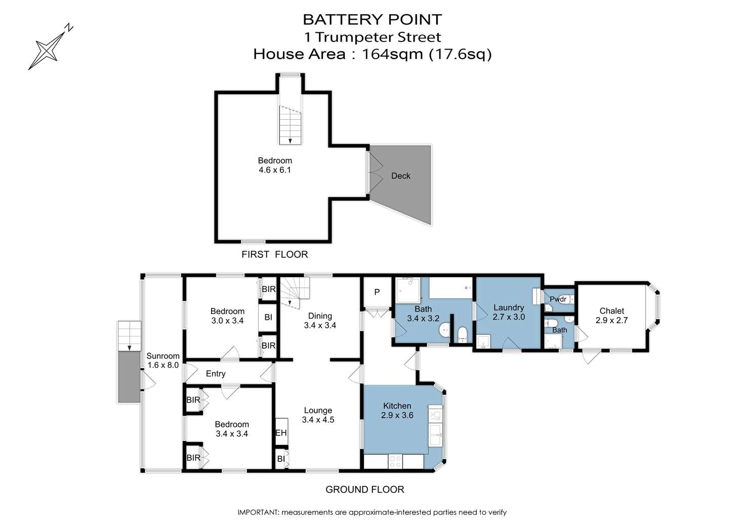 Floorplan of Homely house listing, 1 Trumpeter Street, Battery Point TAS 7004