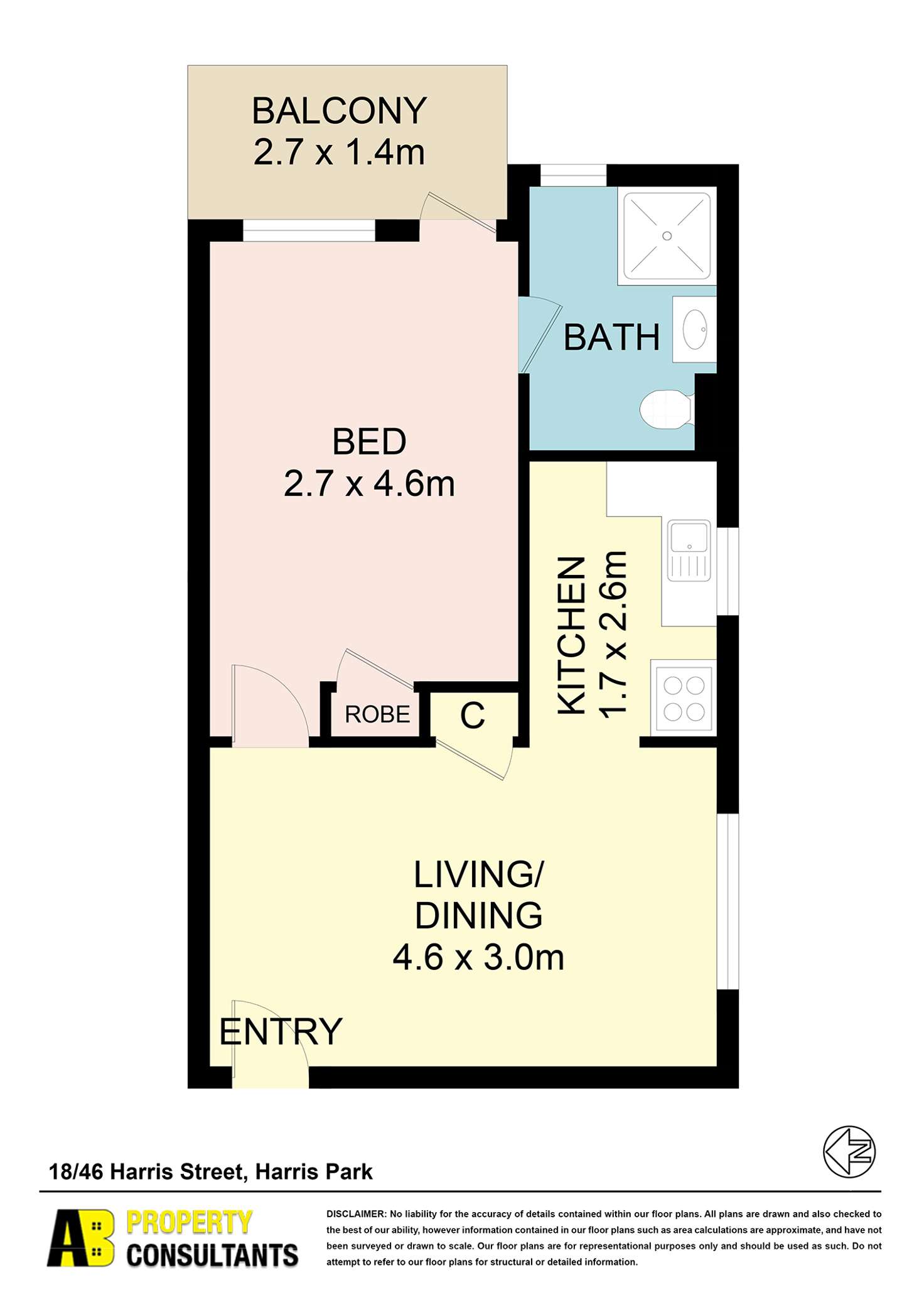 Floorplan of Homely unit listing, 18/46 Harris Street, Harris Park NSW 2150