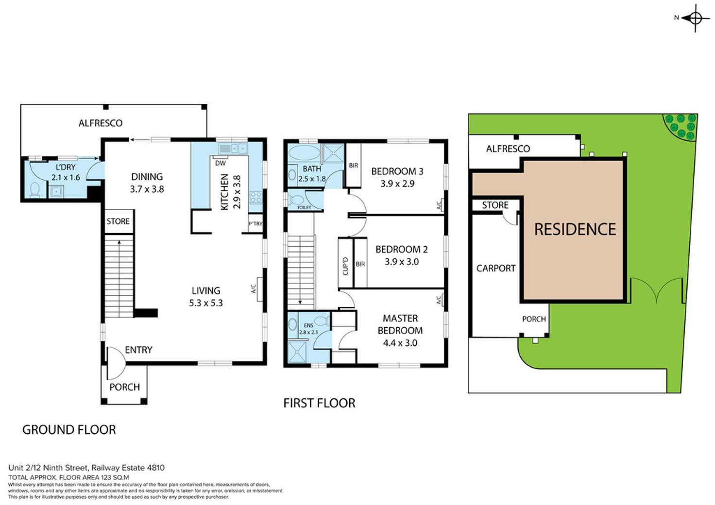 Floorplan of Homely townhouse listing, 2/12 Ninth Street, Railway Estate QLD 4810