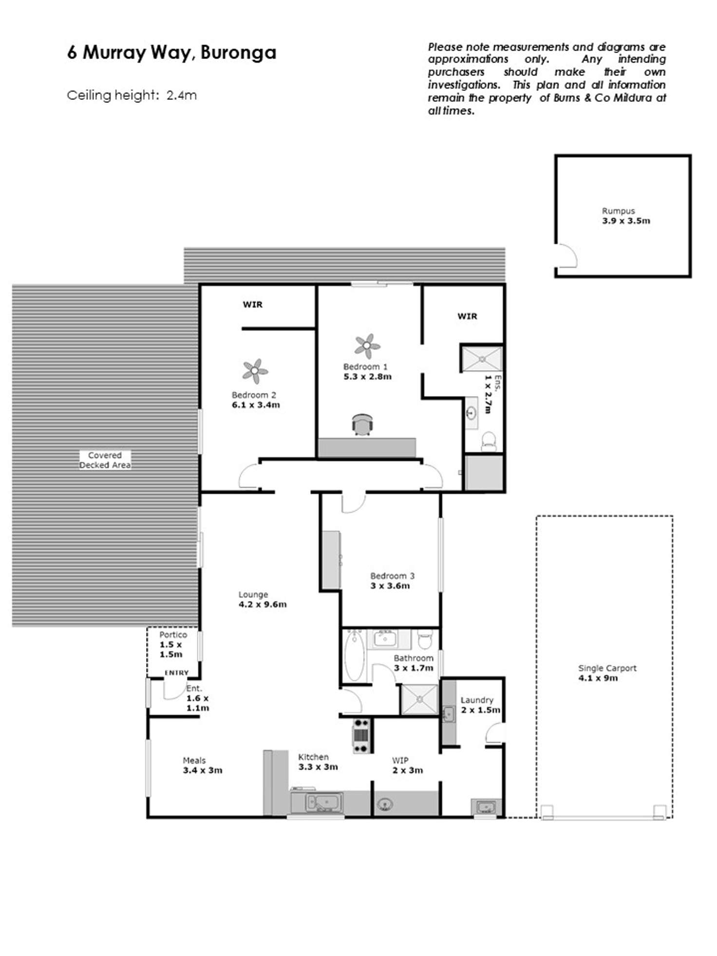 Floorplan of Homely house listing, 6 Murray Way, Buronga NSW 2739