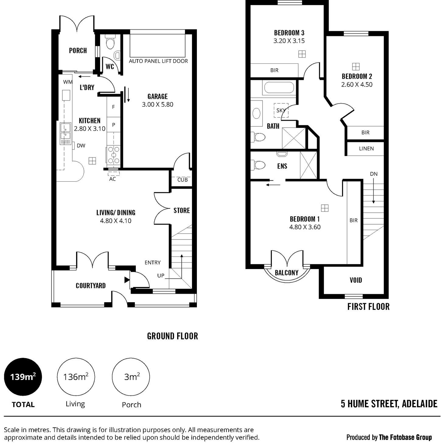 Floorplan of Homely townhouse listing, 5 Hume Street, Adelaide SA 5000