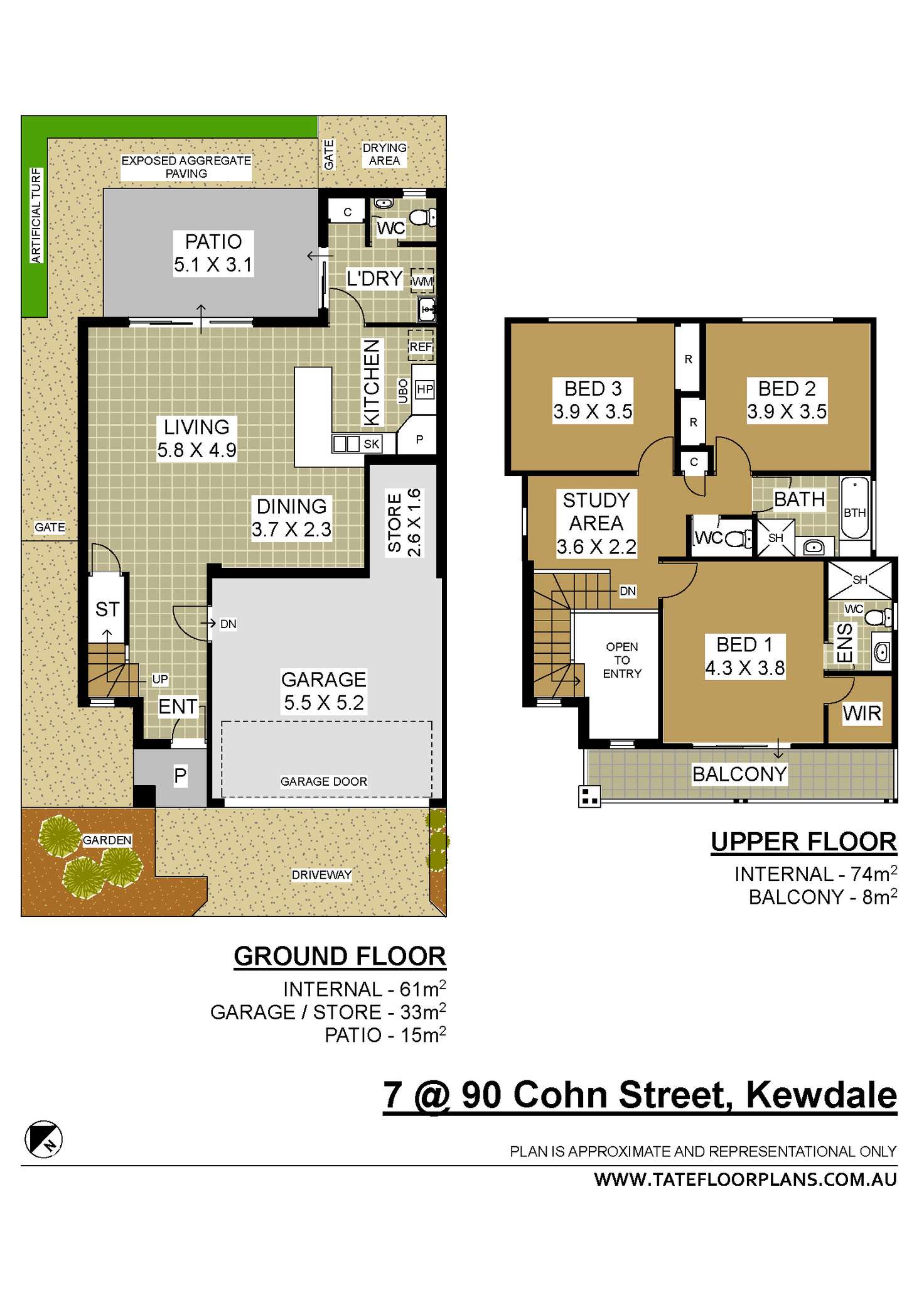 Floorplan of Homely townhouse listing, 7/90 Cohn Street, Kewdale WA 6105