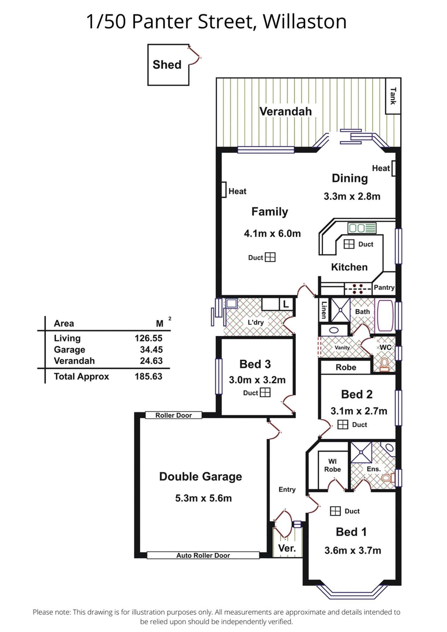 Floorplan of Homely house listing, 1/50 Panter Street, Willaston SA 5118
