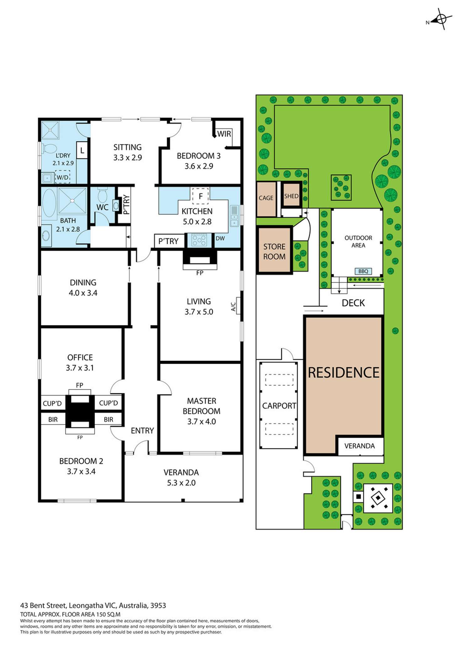 Floorplan of Homely house listing, 43 Bent Street, Leongatha VIC 3953