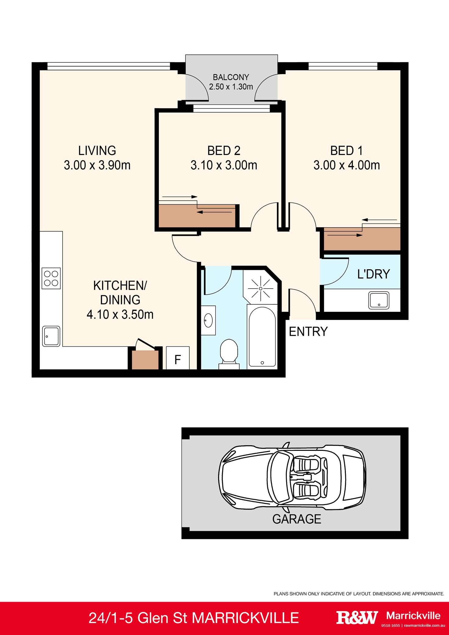 Floorplan of Homely unit listing, 24/1-5 Glen Street, Marrickville NSW 2204