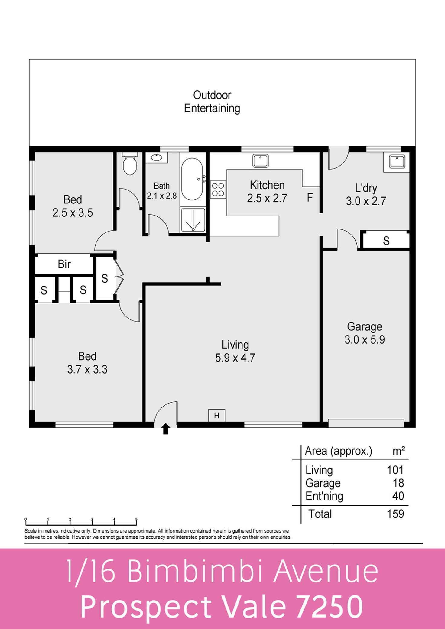 Floorplan of Homely house listing, 1/16 Bimbimbi Avenue, Prospect Vale TAS 7250