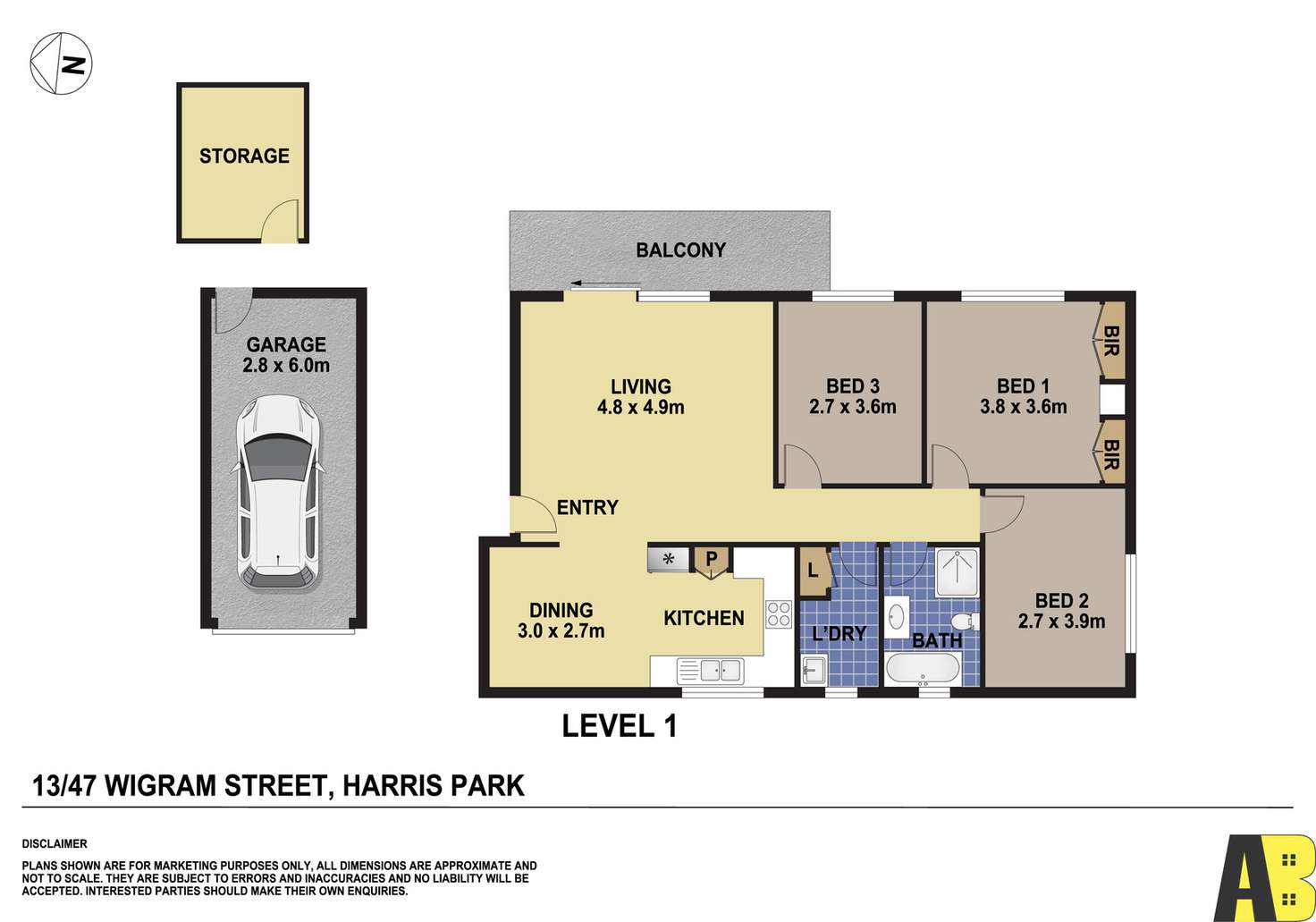 Floorplan of Homely unit listing, 13/47 Wigram Street, Harris Park NSW 2150