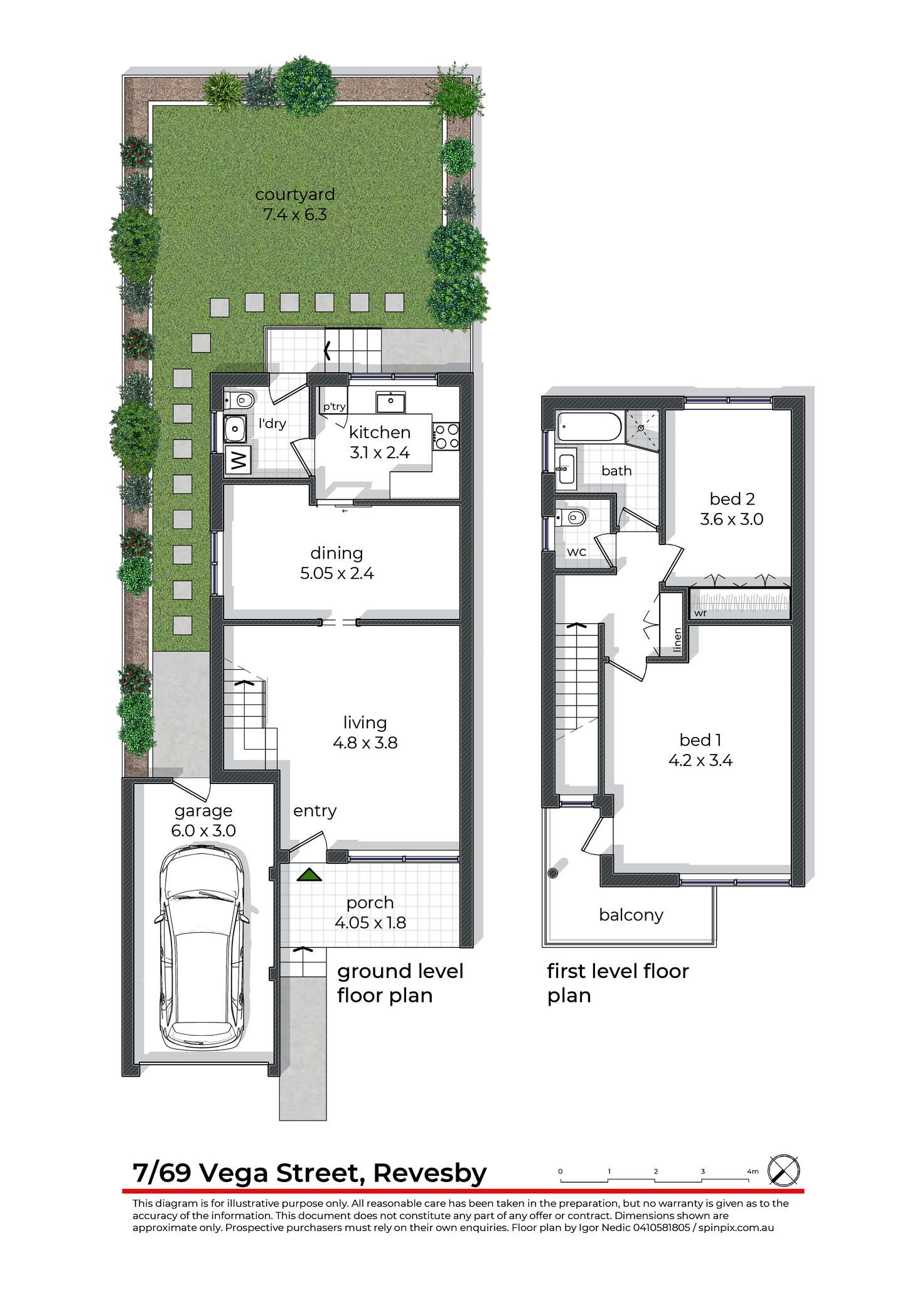 Floorplan of Homely townhouse listing, 7/69 Vega Street, Revesby NSW 2212