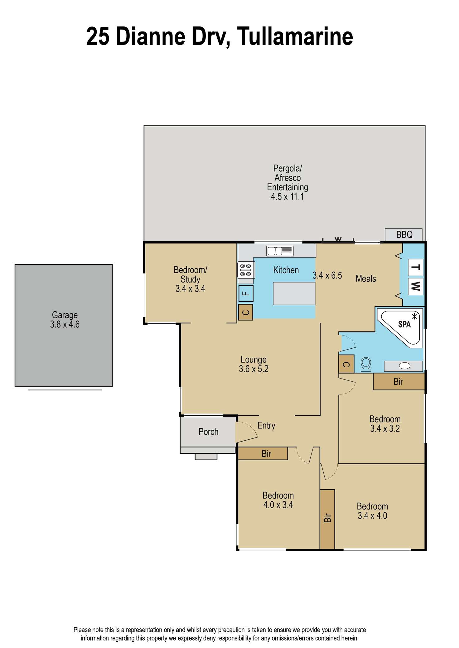 Floorplan of Homely house listing, 25 Dianne Drive, Tullamarine VIC 3043